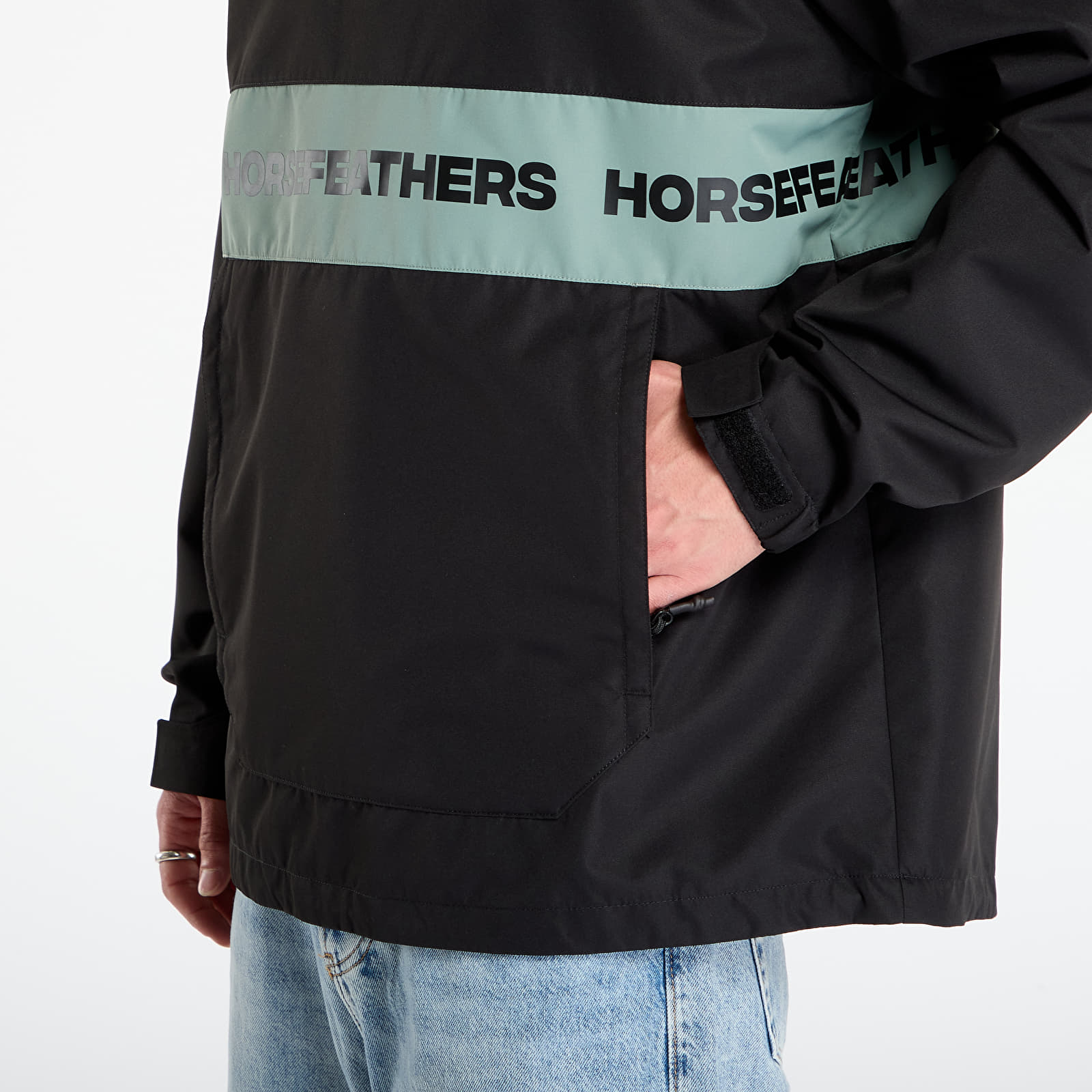 Men's jackets Horsefeathers Gordie Jacket Black/ Iceberg Green
