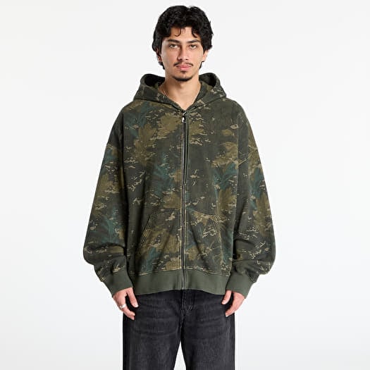 Sweatshirt Carhartt WIP Hooded Benton Sweat Jacket UNISEX Camo Combi/ Green Garment Dyed