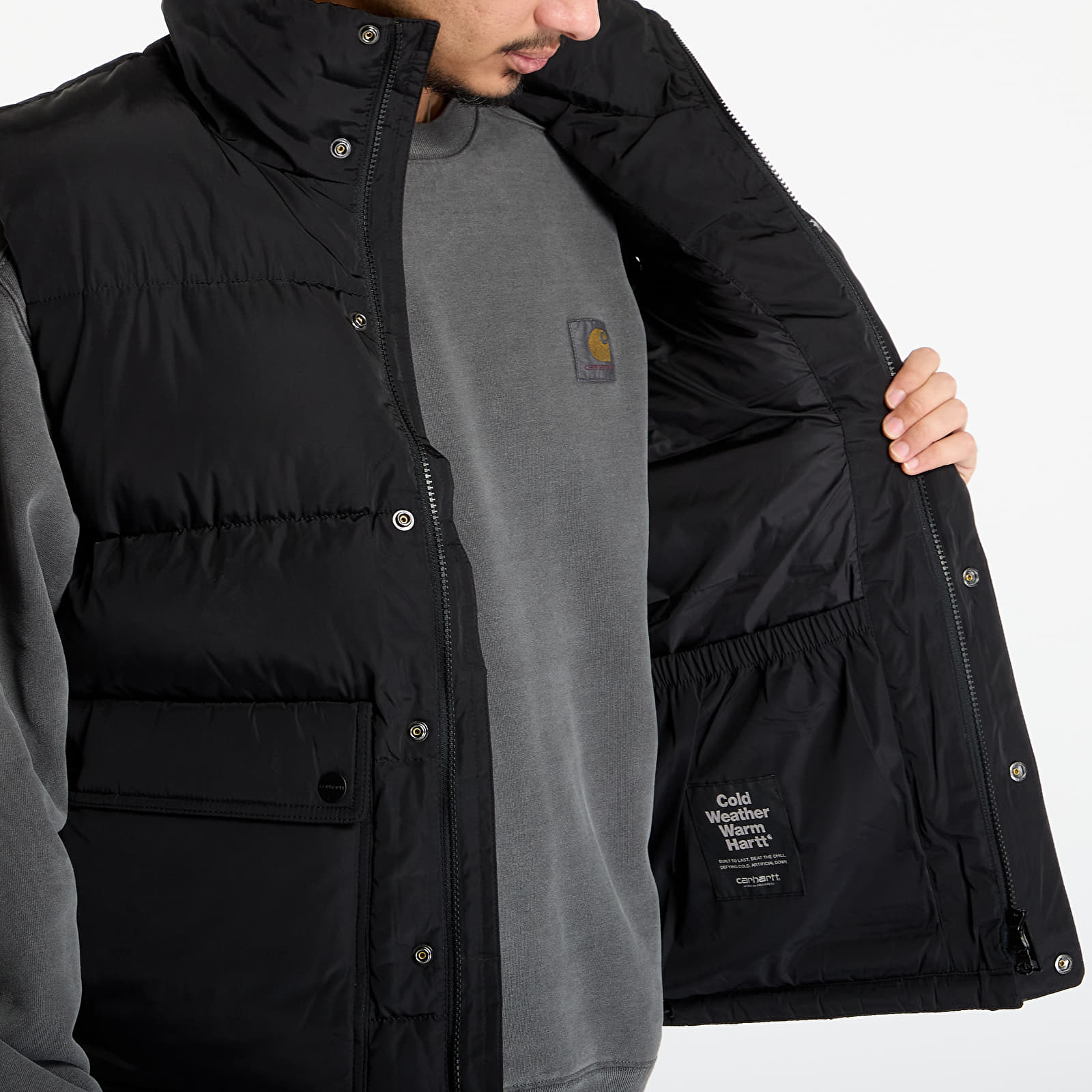 Vester for menn Carhartt WIP Brent Vest UNISEX Black