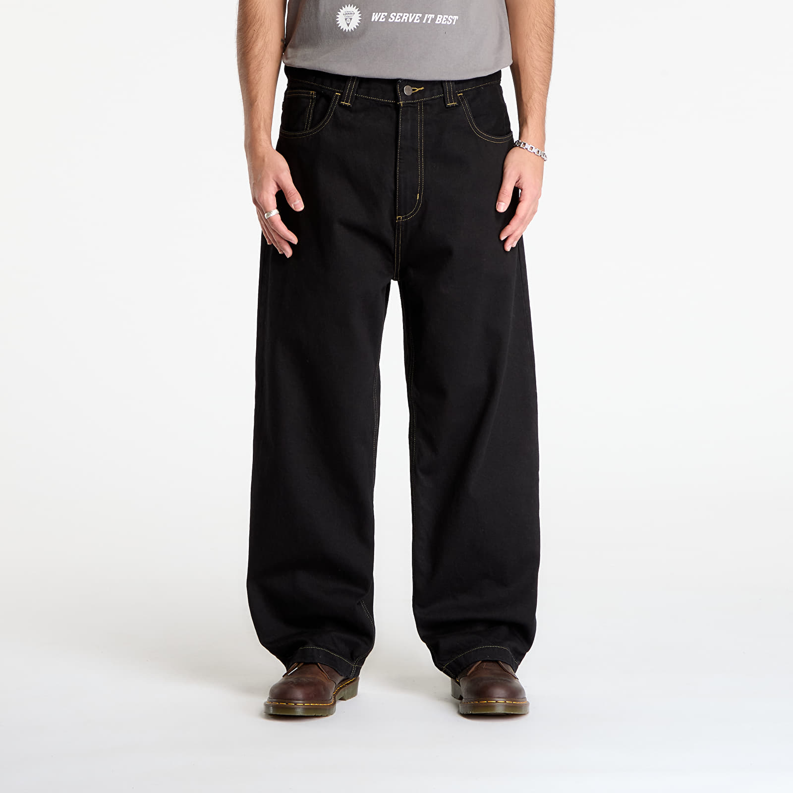 Vīriešu bikses Carhartt WIP Brandon Pant Black Rinsed