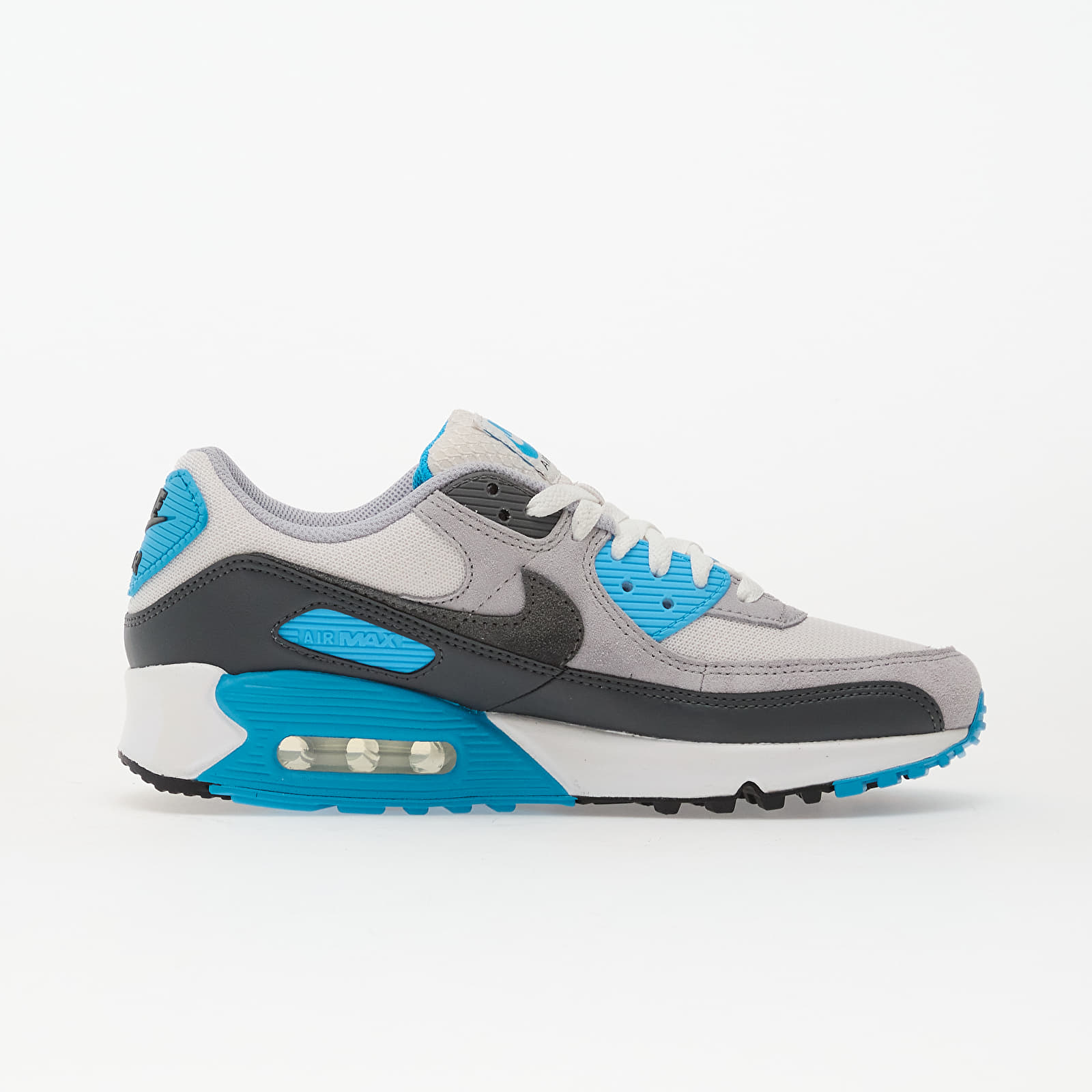 Scarpe uomo Nike Air Max 90 Platinum Tint/ Iron Grey-Blue Lightning