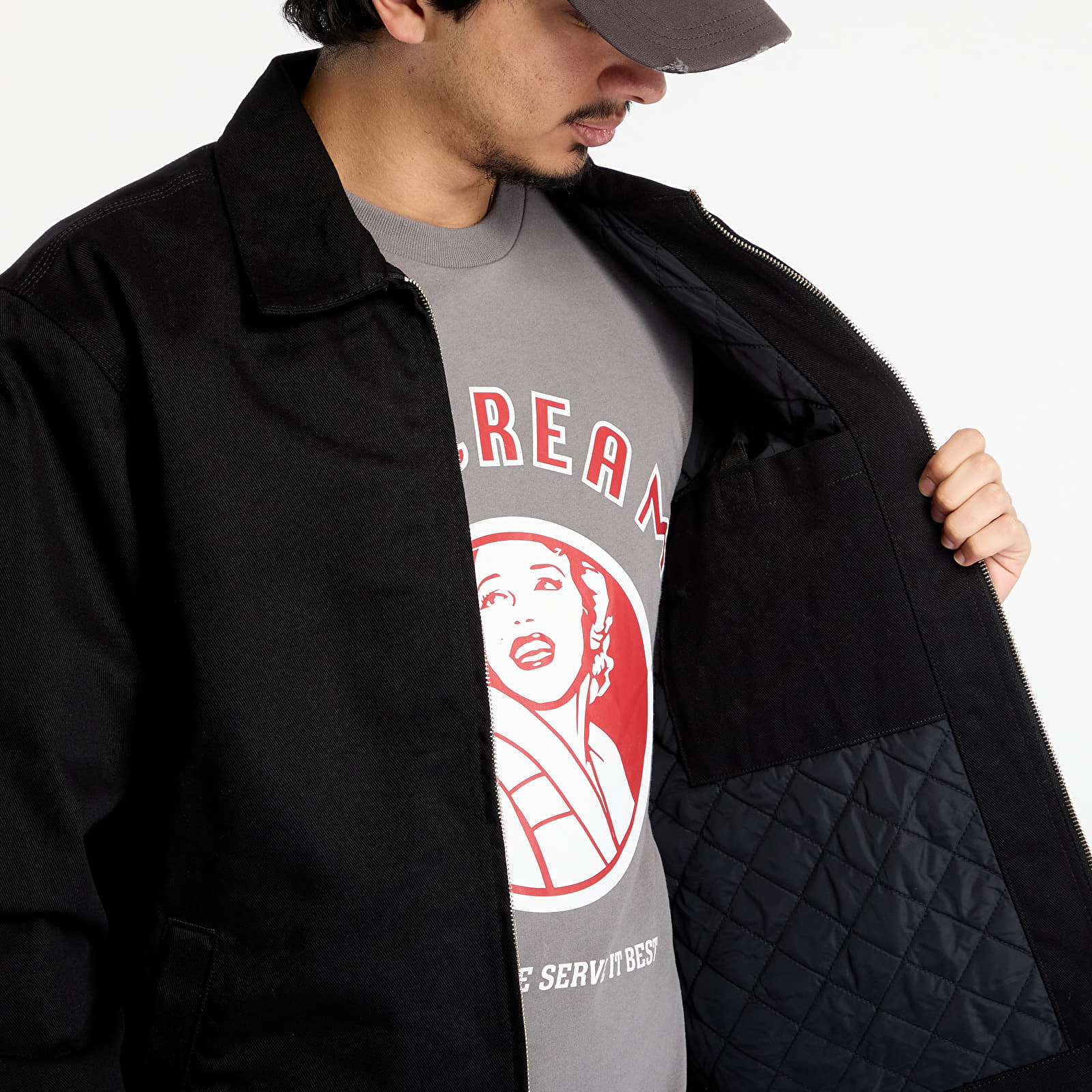 Kurtki męskie Carhartt WIP Module Script Jacket UNISEX Black/ White Rigid