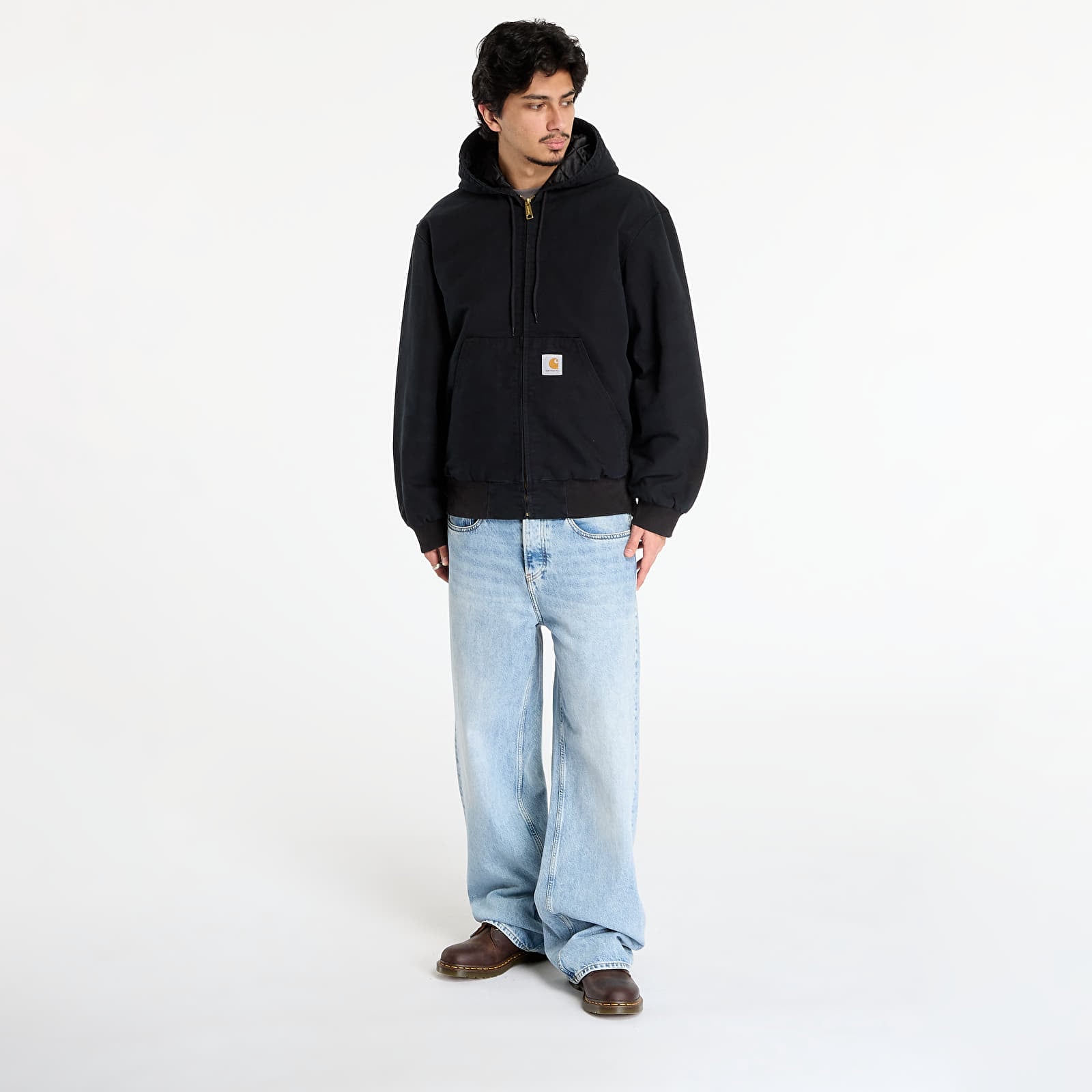 Pánske bundy Carhartt WIP OG Active Jacket UNISEX Black Stone Canvas