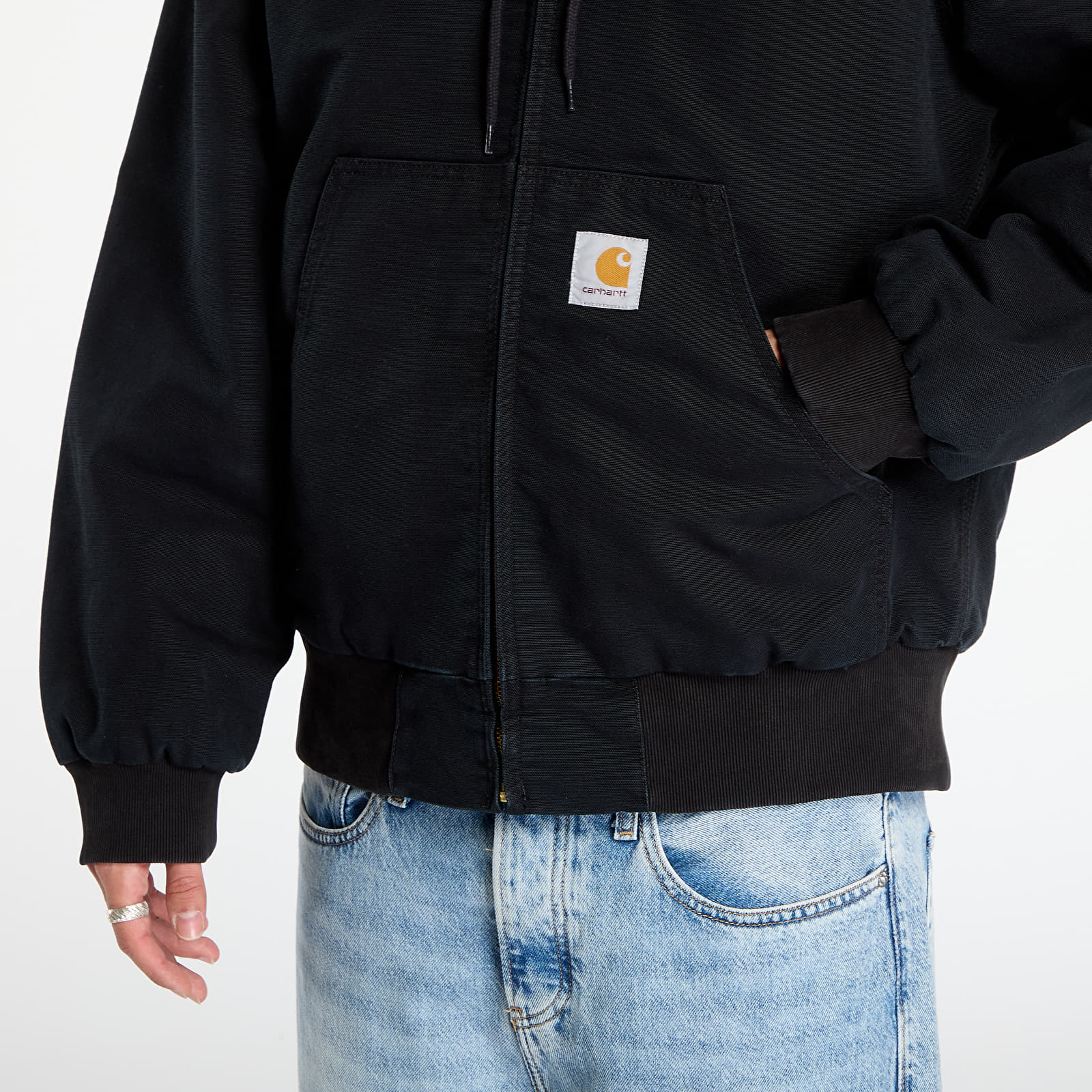 Pánske bundy Carhartt WIP OG Active Jacket UNISEX Black Stone Canvas