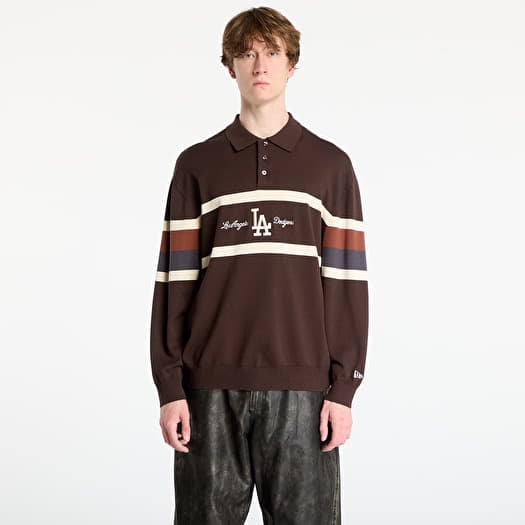 New Era MLB LA Dodgers Knit Rugby Shirt UNISEX Brown