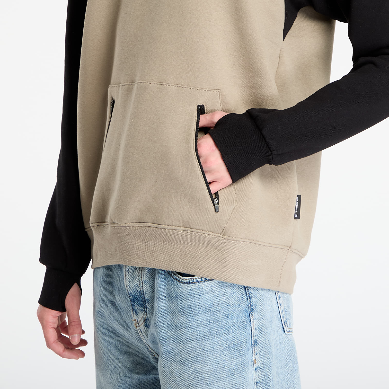 Mikiny Horsefeathers Sherman Sweatshirt Black/ Taupe
