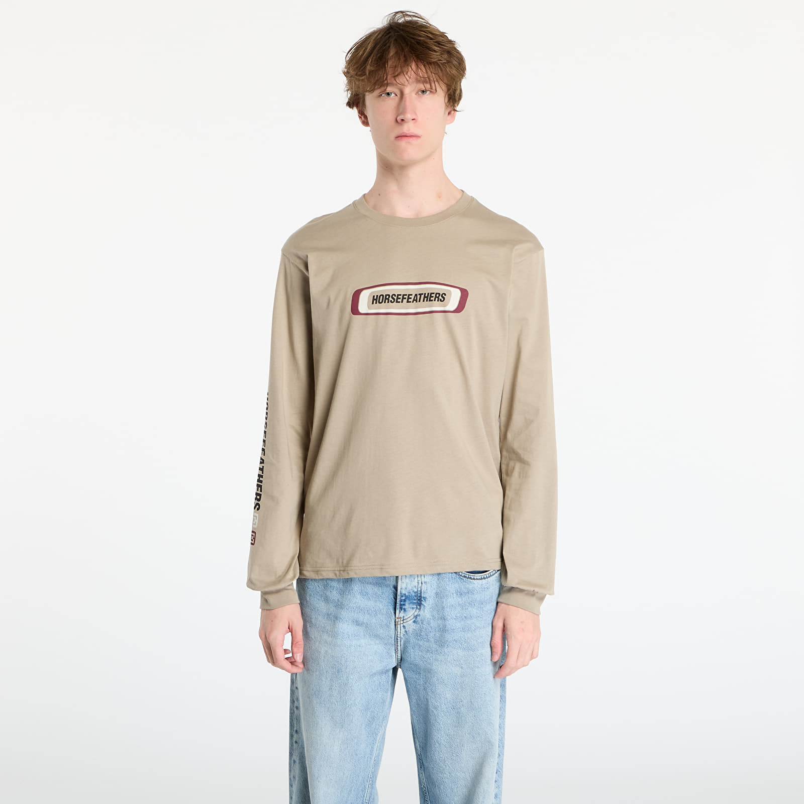 T-shirts homme Horsefeathers Raceway Ls T-Shirt Taupe