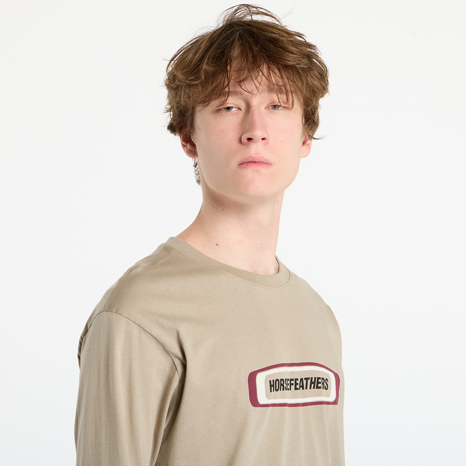 T-shirts homme Horsefeathers Raceway Ls T-Shirt Taupe