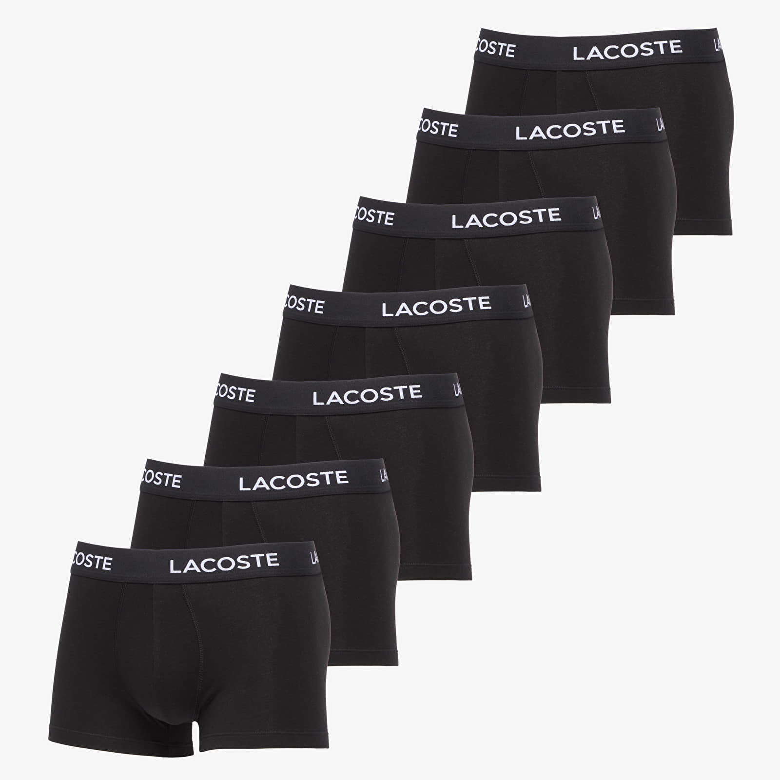 Pánské spodní prádlo LACOSTE Trunks Underwear Black 7-Pack