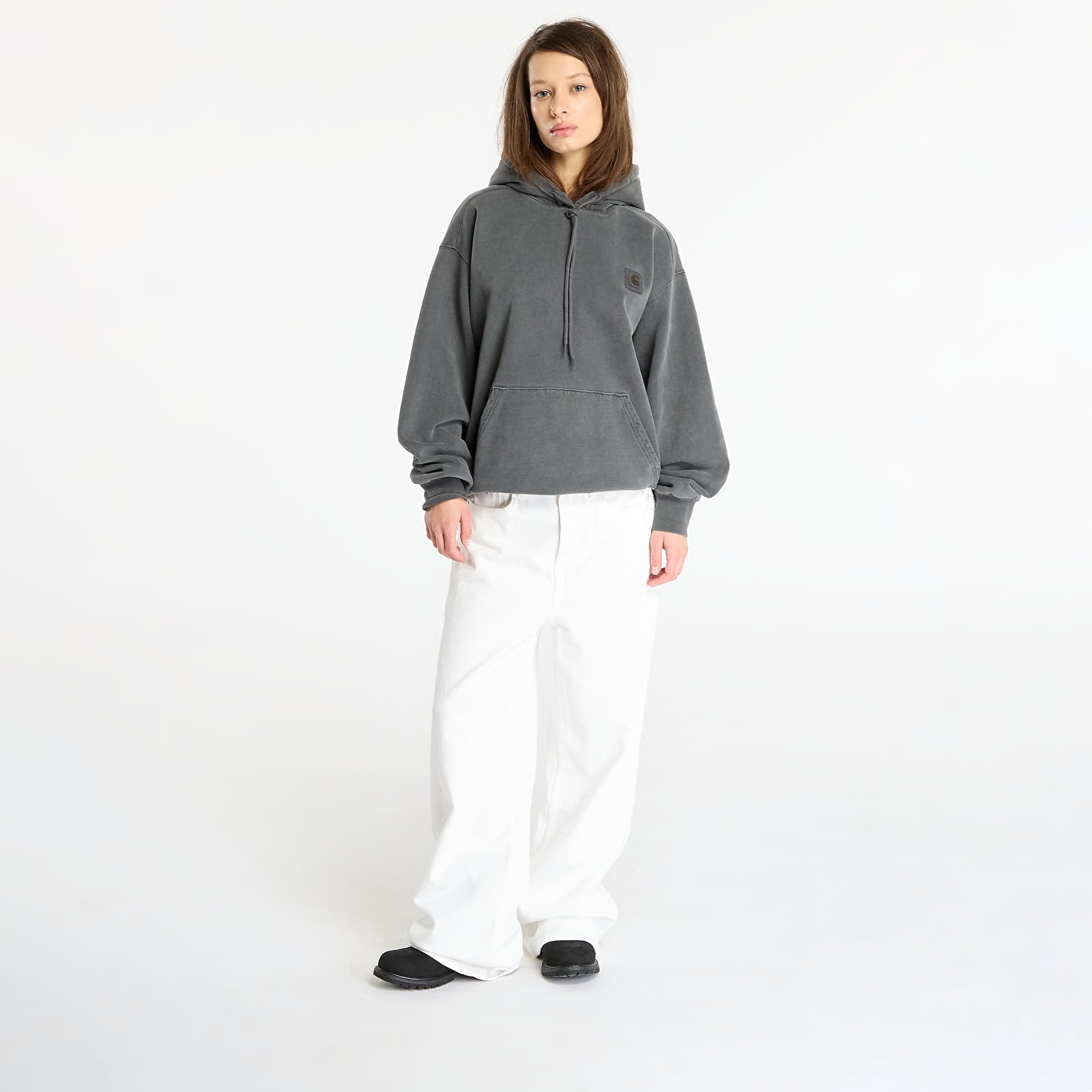 Dukserice Carhartt WIP Hooded Vista Sweat UNISEX Black Garment Dyed