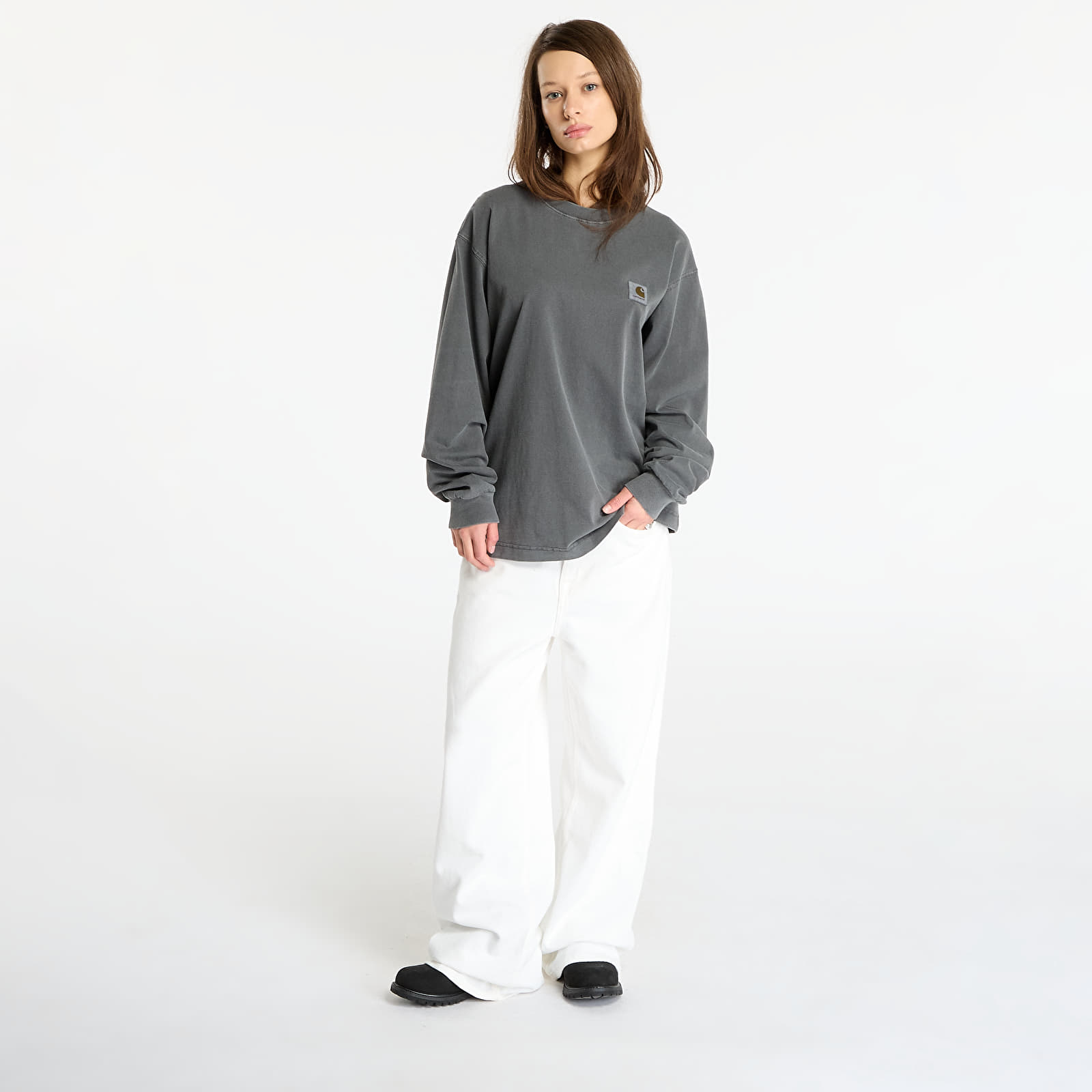 T-Shirts Männer Carhartt WIP L/S Vista T-Shirt UNISEX Black Garment Dyed