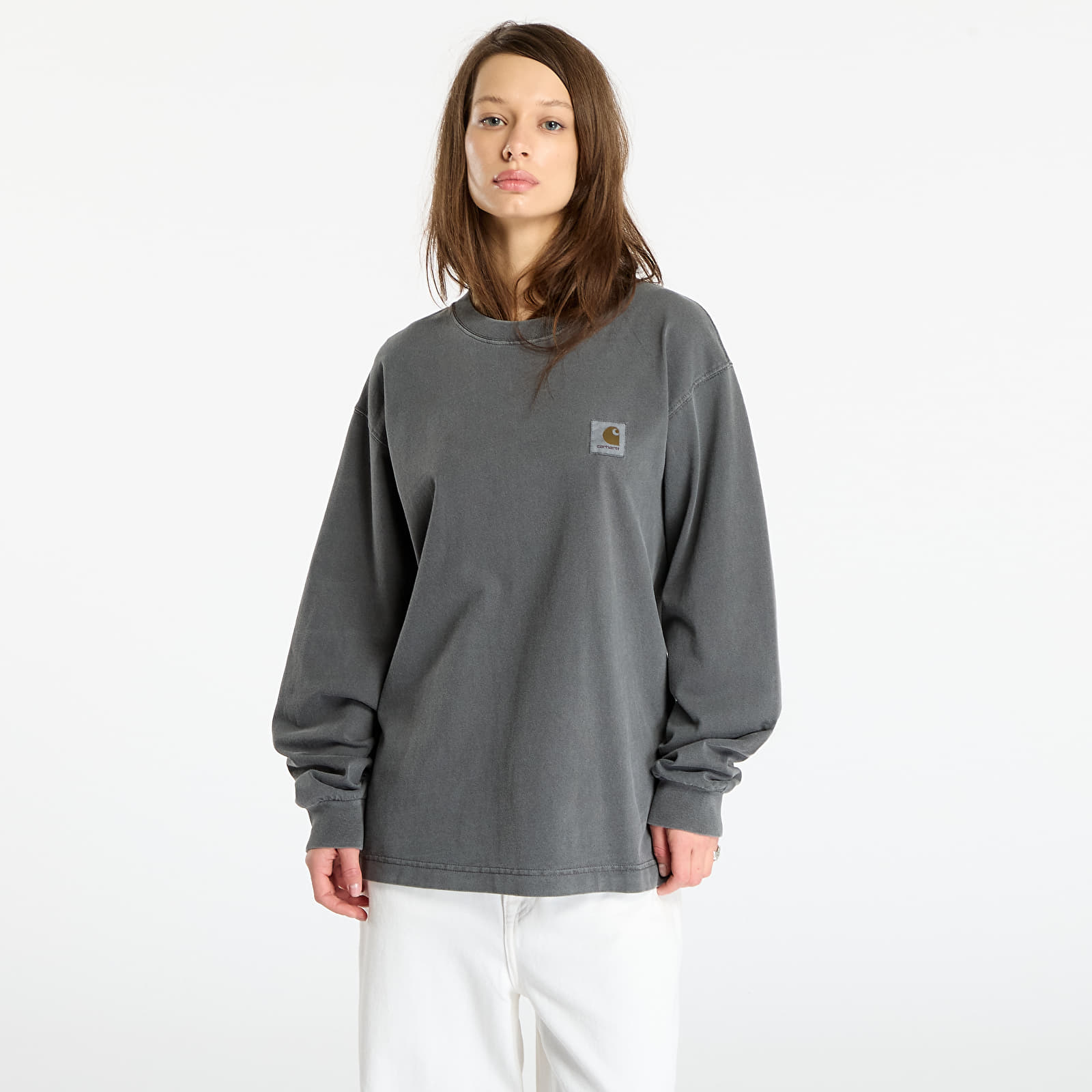 T-Shirts Männer Carhartt WIP L/S Vista T-Shirt UNISEX Black Garment Dyed