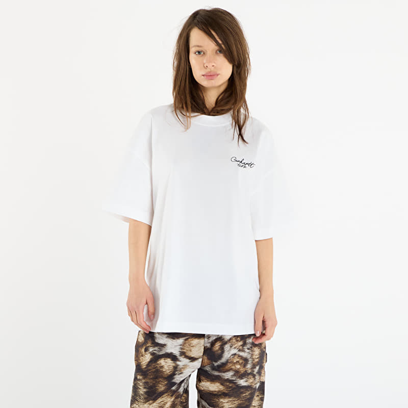 Tričko Carhartt WIP S/S Signature Script T-Shirt UNISEX White/ Black
