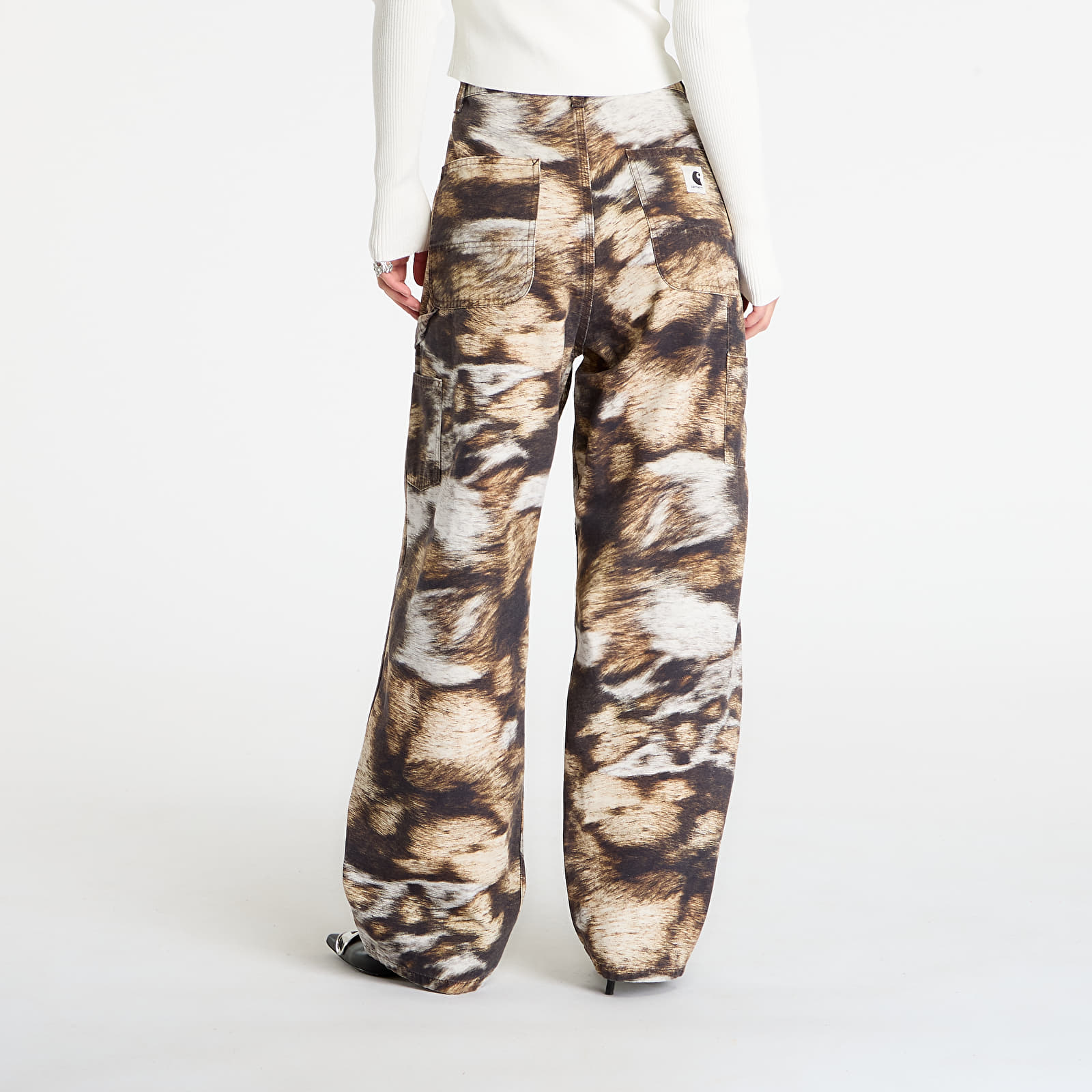 Bukser for kvinner Carhartt WIP W' Brandon Single Knee Pant Wild Dog Print Stone Washed