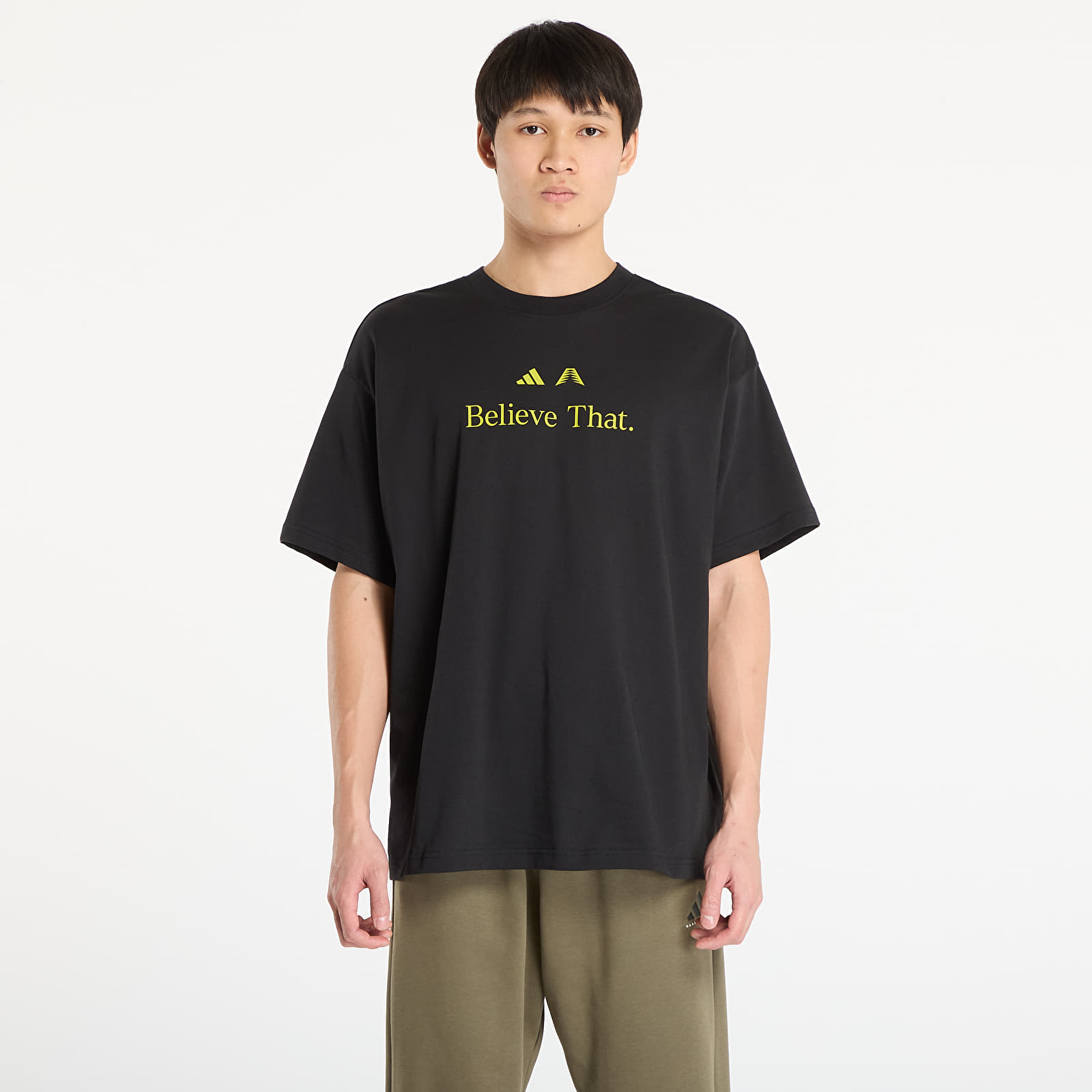 Tricouri bărbați adidas x Anthony Edwards Tee Black/ Preloved Lime