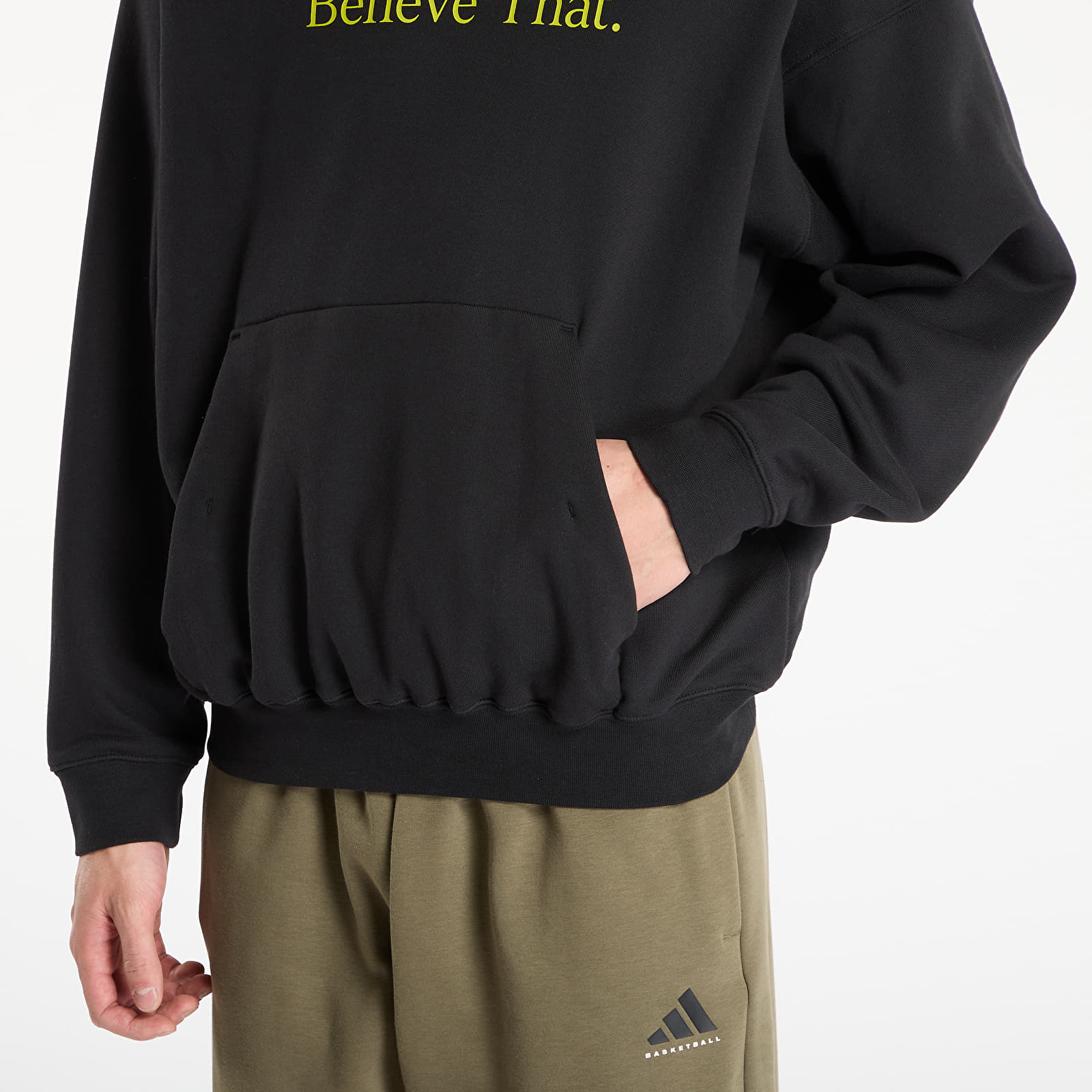 Pánské mikiny adidas x Anthony Edwards Hoody Black/ Preloved Lime