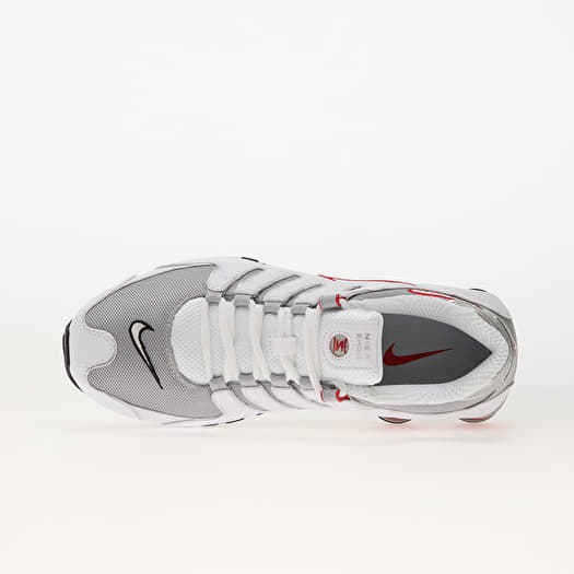 Nike Shox Nz White/ Metallic Silver-Sport Red | Queens