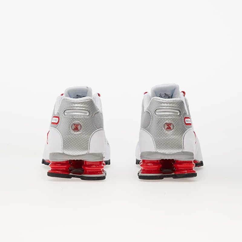 Nike Shox Nz White/ Metallic Silver-Sport Red | Queens