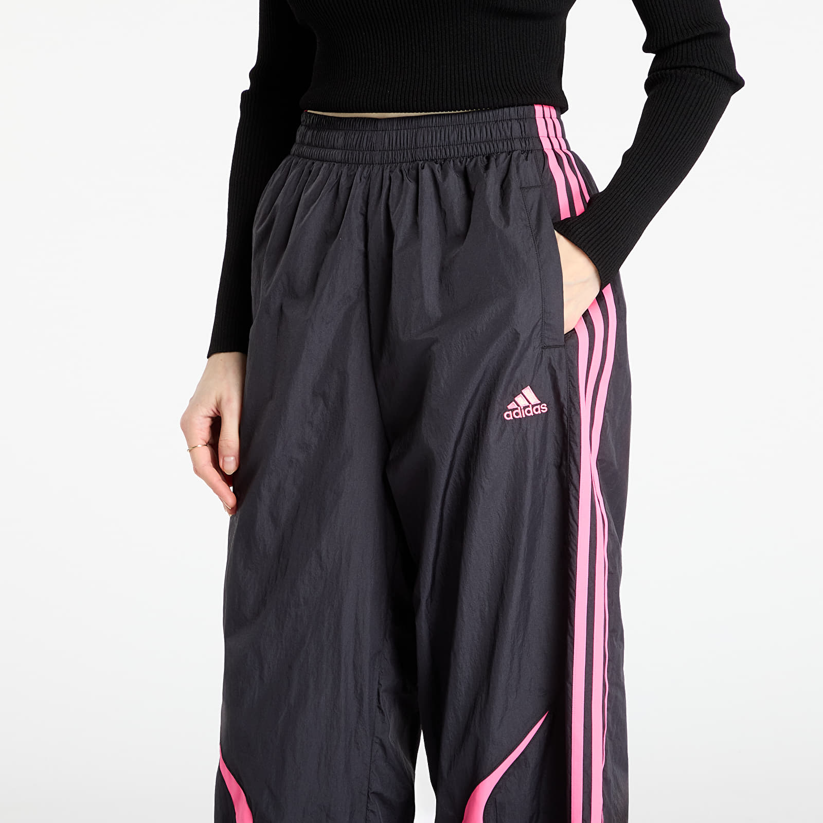 Ženske hlače adidas Teamgeist Adicolor Oversized Track Tracksuit Bottoms Black