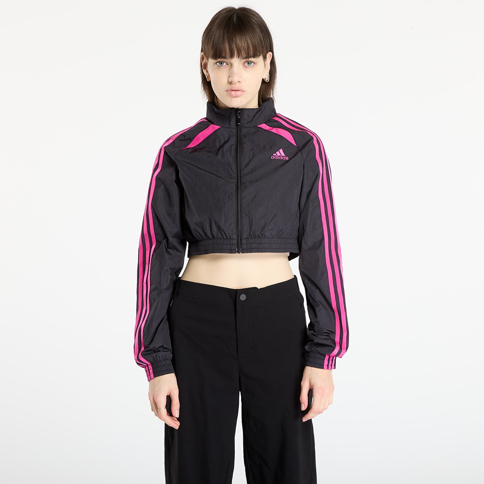 Jacken für Frauen adidas Teamgeist Adicolor Cropped Track Top Black