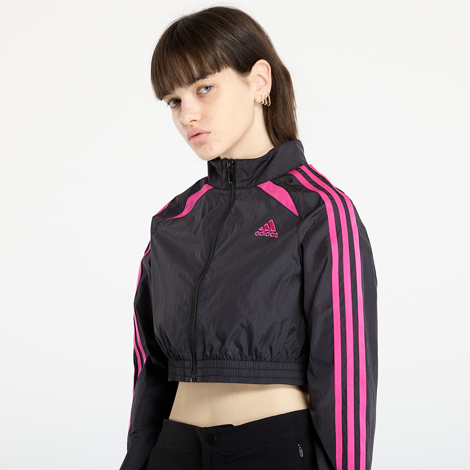 Jacken für Frauen adidas Teamgeist Adicolor Cropped Track Top Black