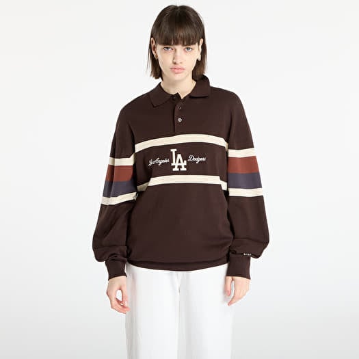 Tröja New Era MLB LA Dodgers Knit Rugby Shirt UNISEX Brown
