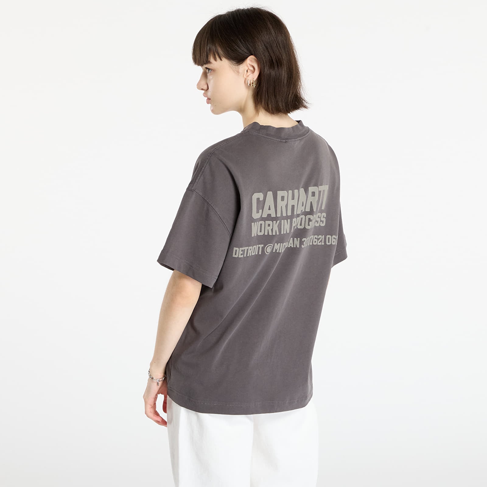 T-shirts homme Carhartt WIP S/S Distance T-Shirt UNISEX Graphite Stone Dyed