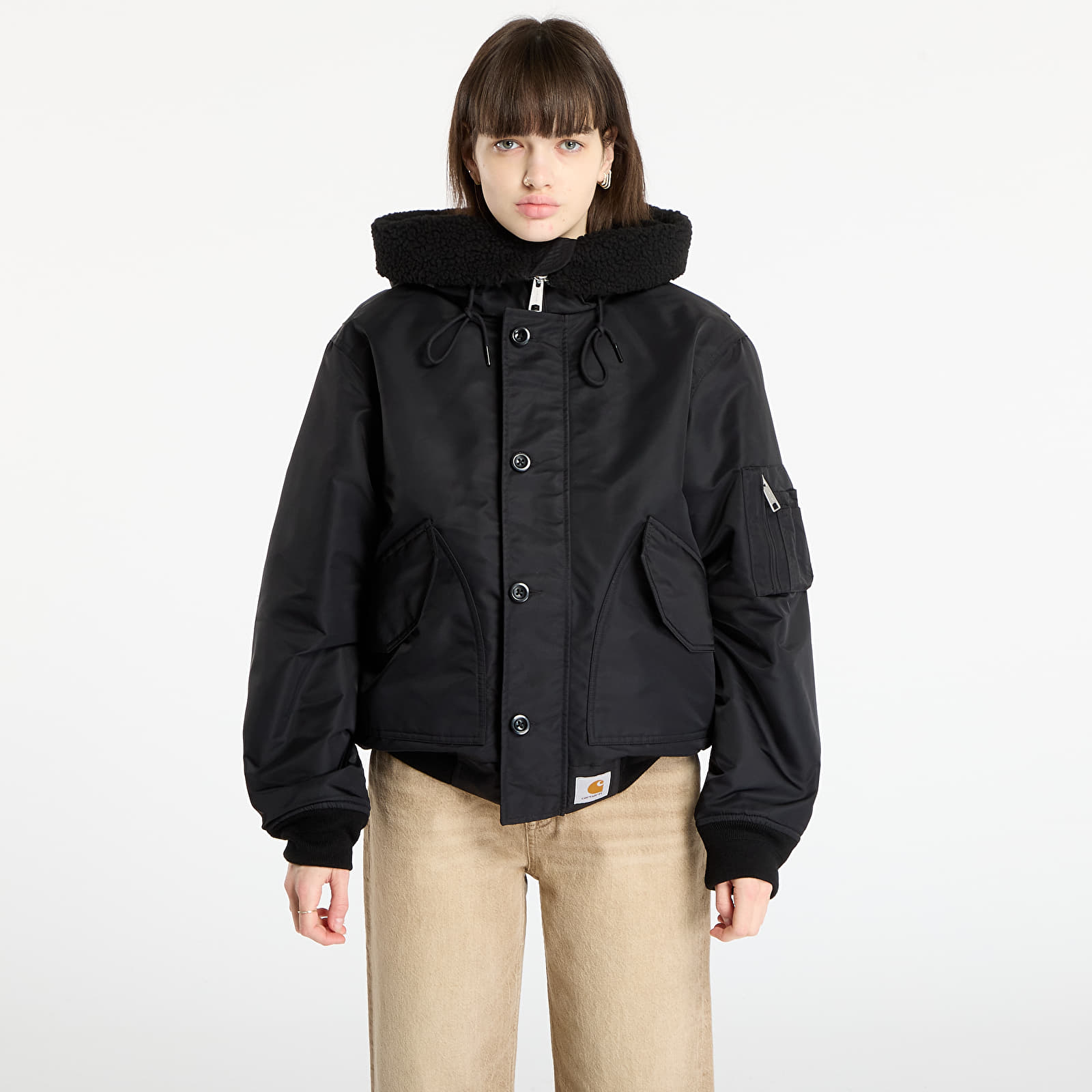 Vīriešu jakas Carhartt WIP Hd Oltera Bomber UNISEX Black/ Black