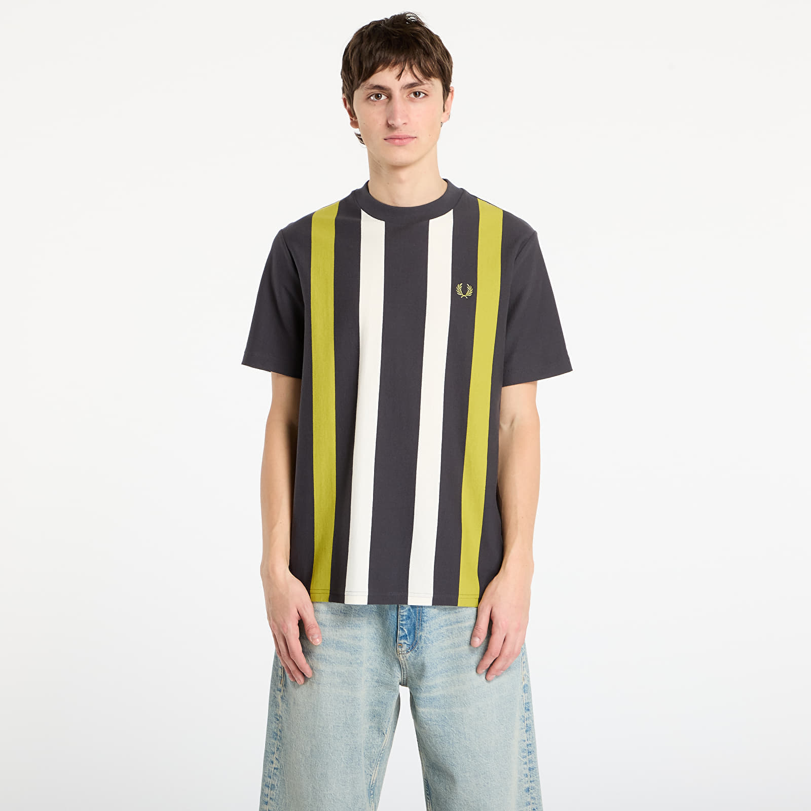 T-shirt FRED PERRY Vertical Stripe T-Shirt Anchor Grey L
