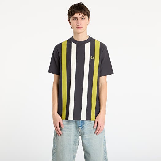T-skjorte FRED PERRY Vertical Stripe T-Shirt Anchor Grey