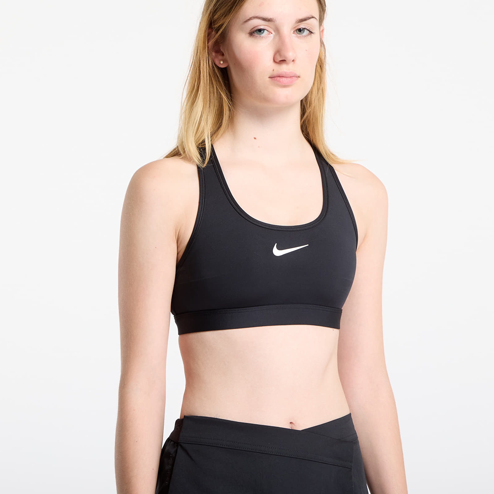 Ženski grudnjaci Nike Swoosh Medium Support Women's Padded Sports Bra Black/ White