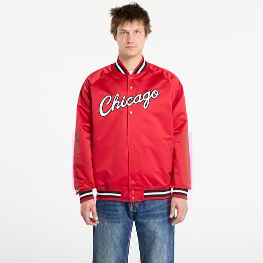 Dzseki Mitchell & Ness NBA Lightweight Satin Jacket Vintage Logo Bulls Scarlet