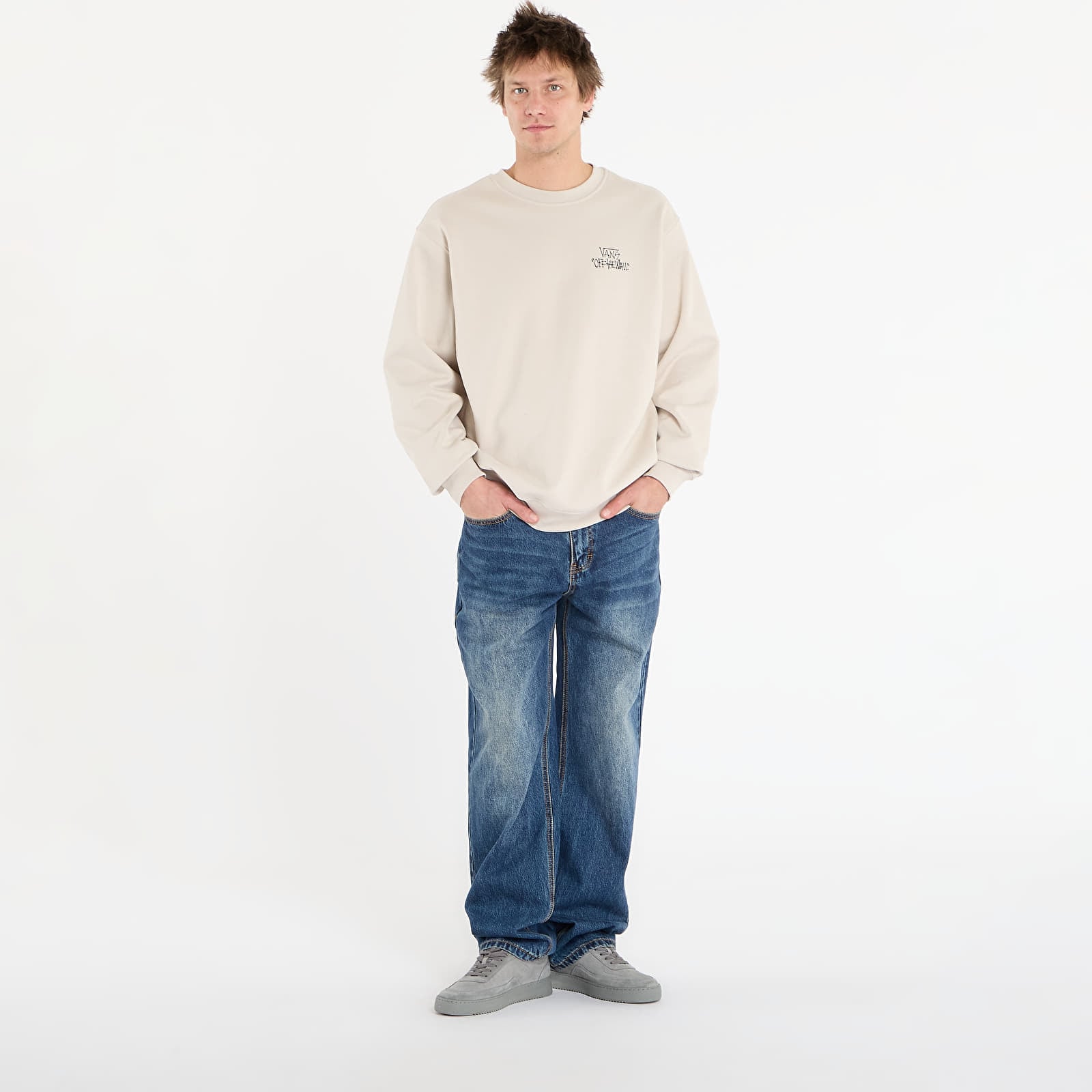 Hoodies och sweatshirts Vans Stomper Loose Fit Crew Taupe Mist