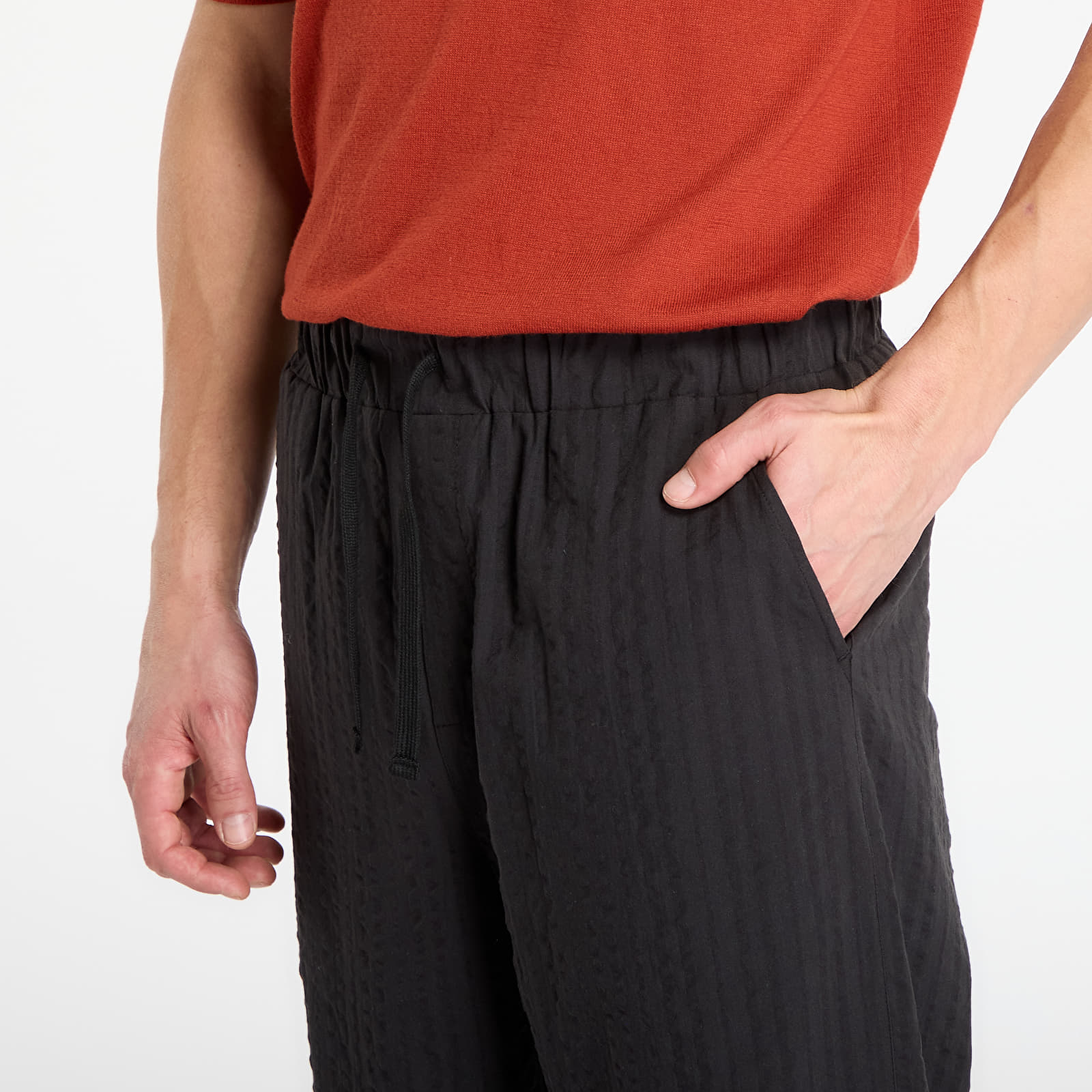 Брюки Urban Classics Loose Seersucker Pants Black