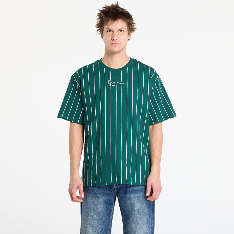Camiseta Karl Kani Small Signature Essential Pinstripe Tee Green