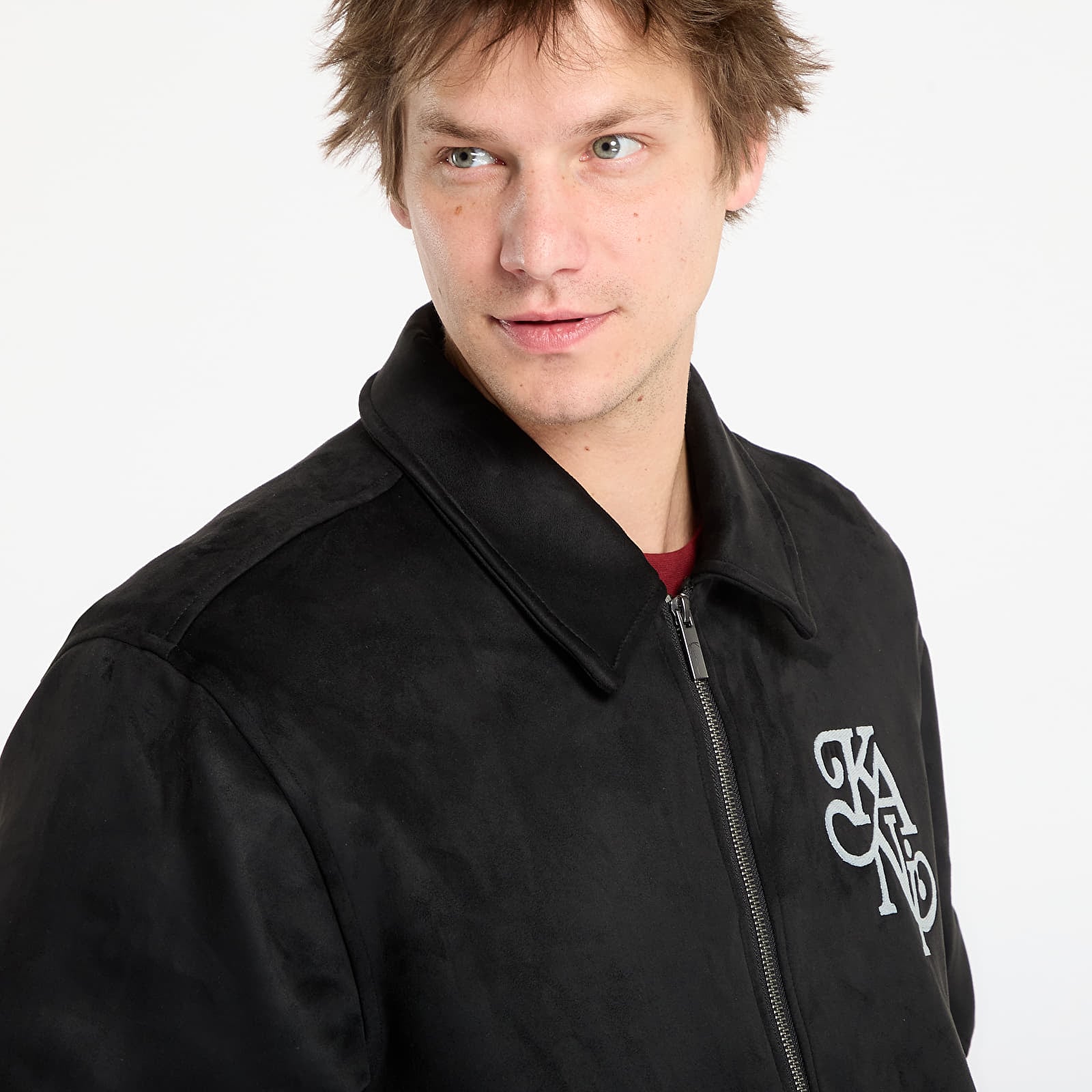 Jacken Karl Kani Legacy Faux Suede Bowling Jacket Black