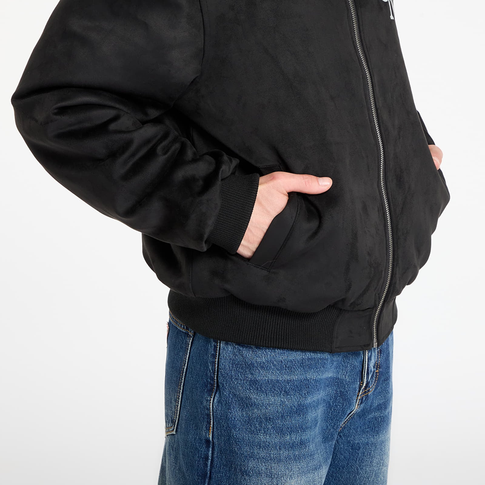 Jacken Karl Kani Legacy Faux Suede Bowling Jacket Black