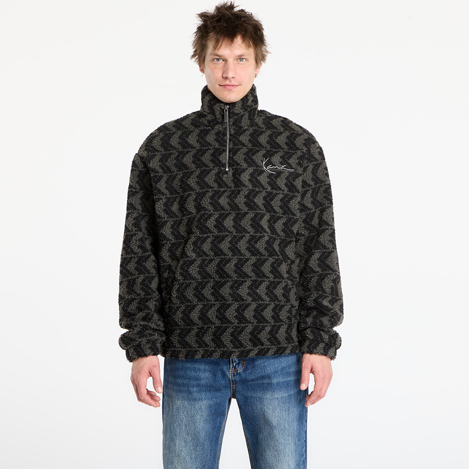 Sweatshirt Karl Kani Metal Signature Monogram Teddy Troyer Black M