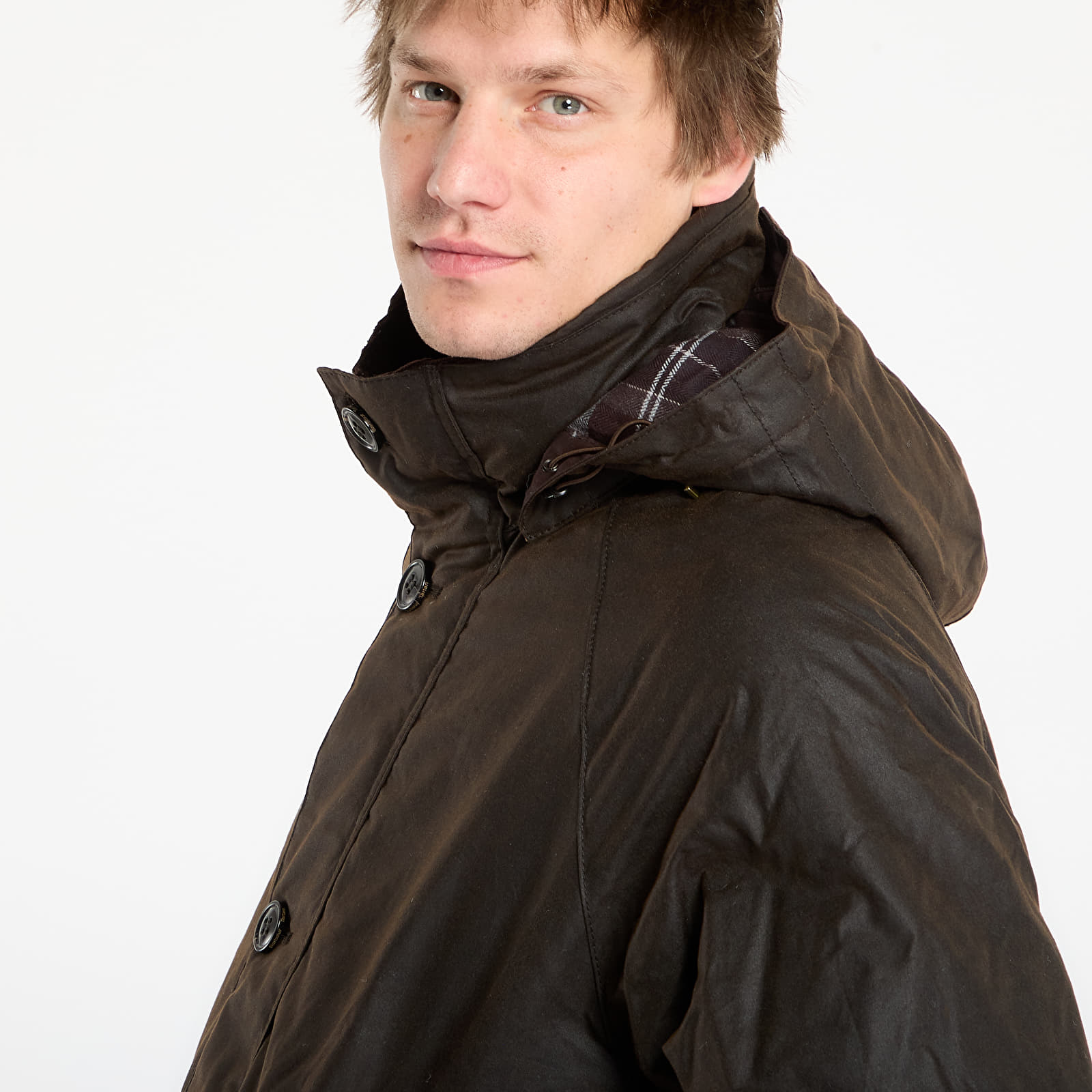 Joped Barbour Beaudale Wax Trench Coat Dark Brown