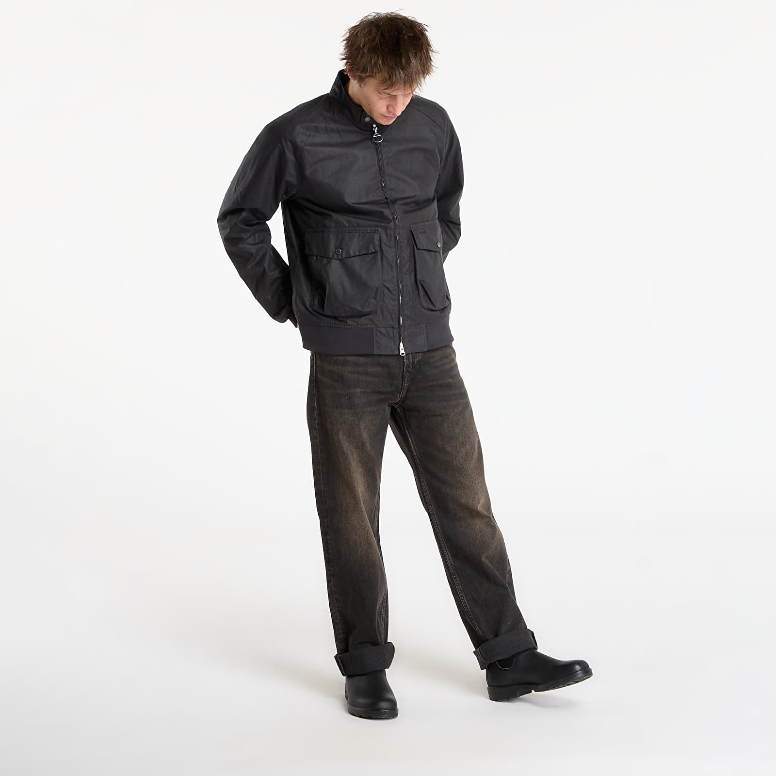 Joped Barbour Modern Royston Wax Jacket Black