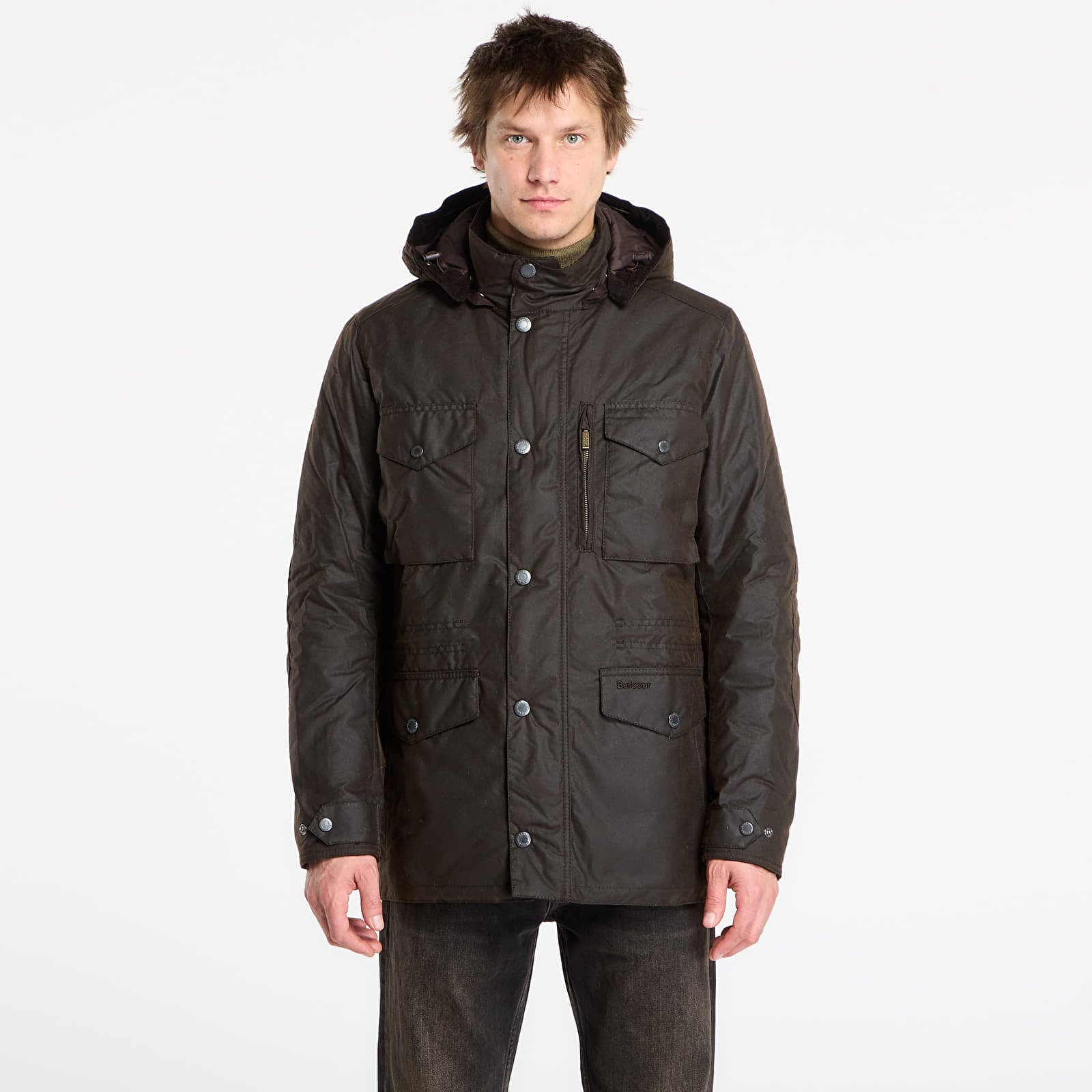 Jachetă Barbour Winter Sapper Wax Jacket Black L