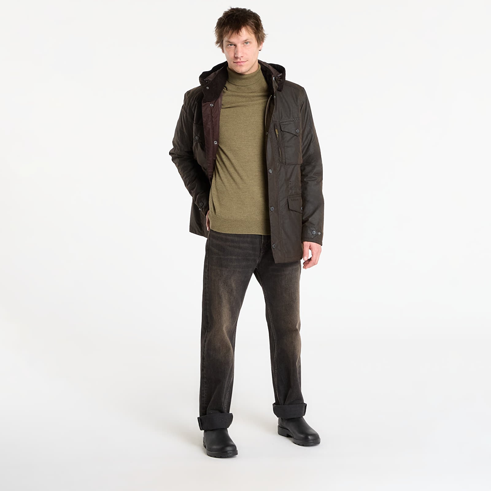 Meeste jakid Barbour Winter Sapper Wax Jacket Black