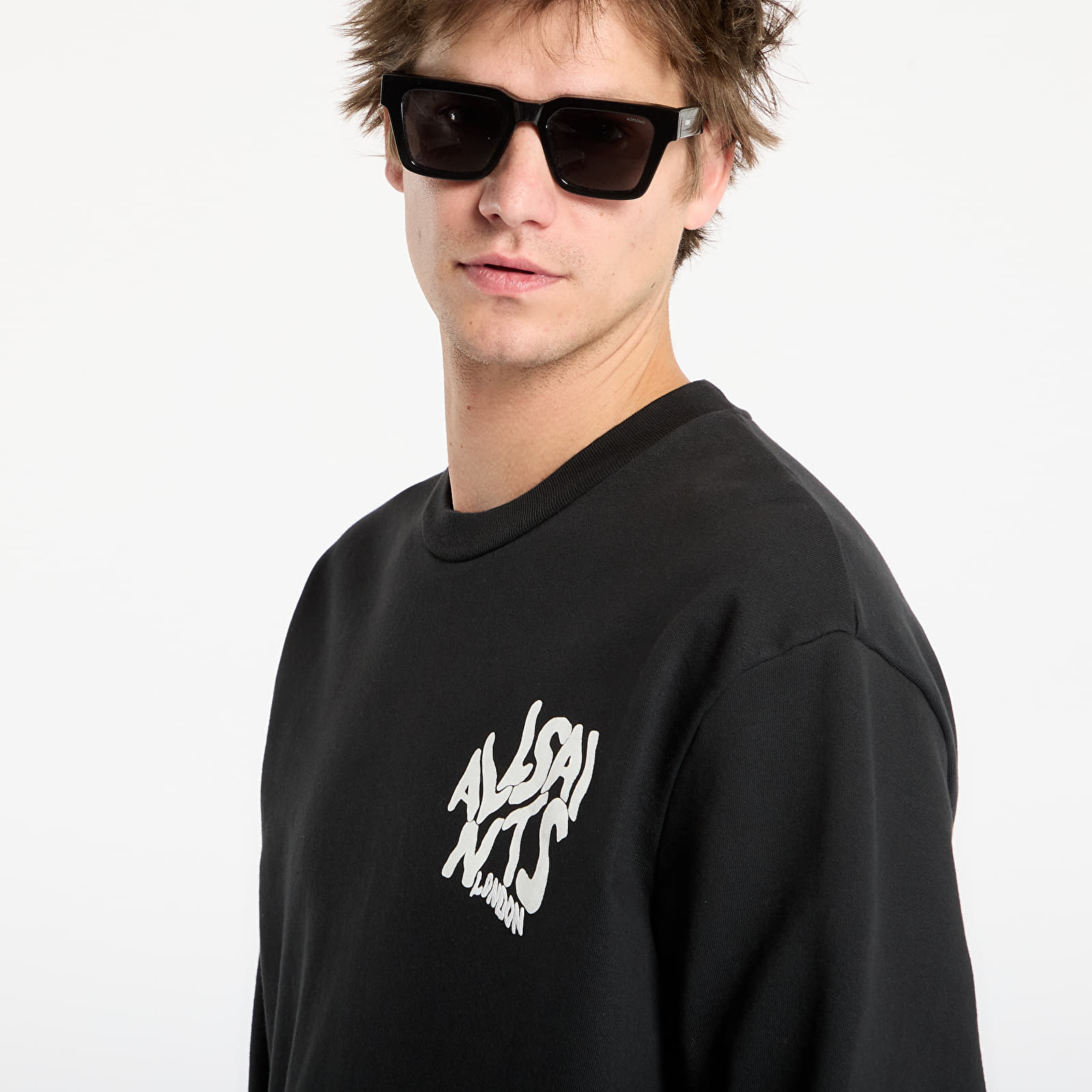 Hoodies and sweatshirts  AllSaints Orlando Crew Jet Black