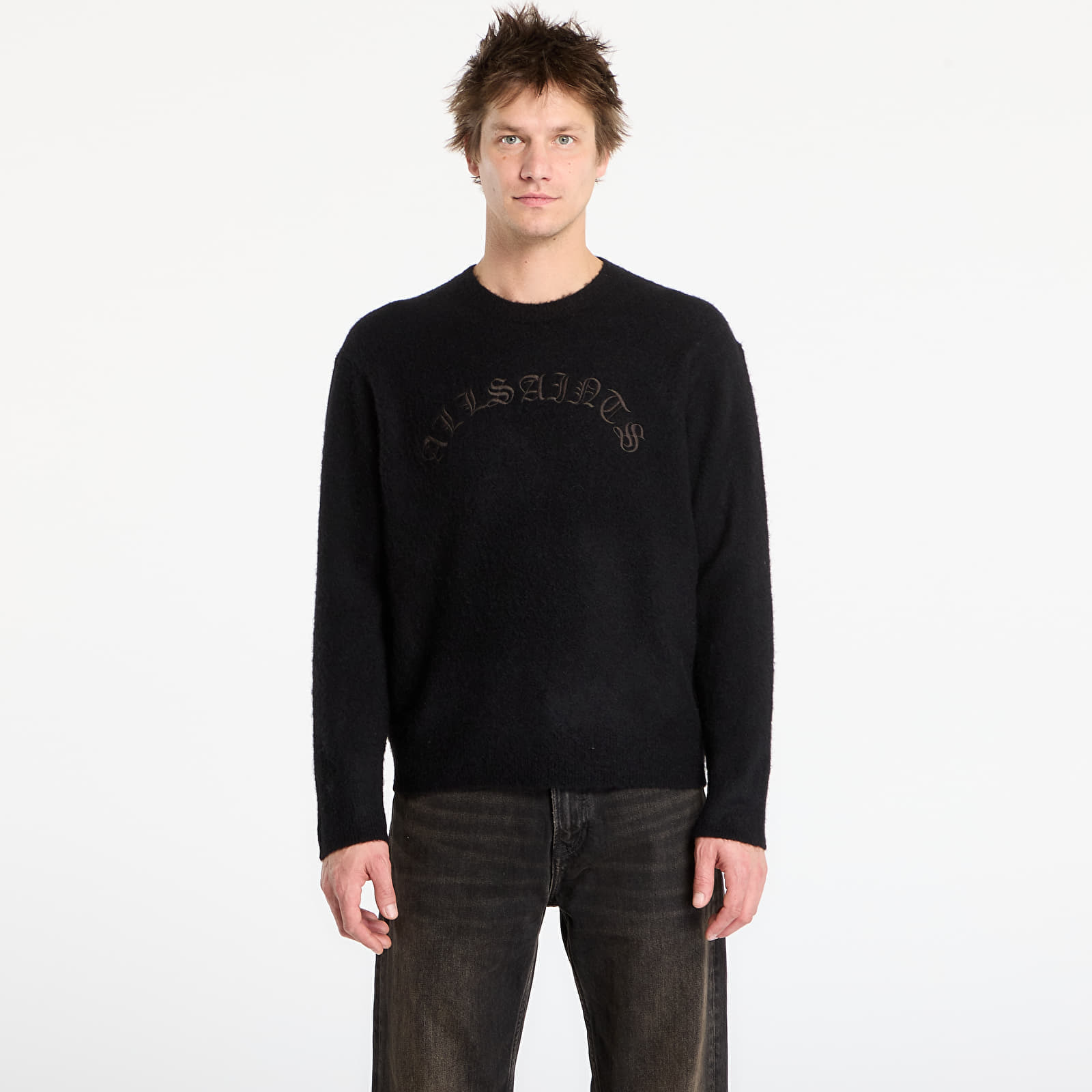 Pulover AllSaints Curv Crew Black L