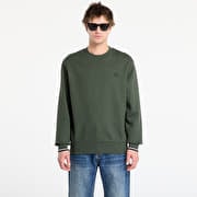 FRED PERRY Crew Neck Sweatshirt Court Green/ Snow White/ Navy