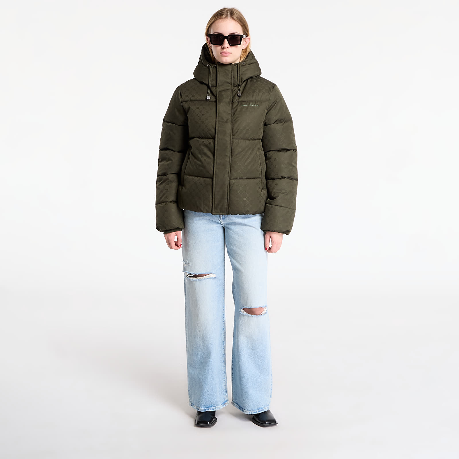 Herrenjacken Daily Paper Monogram Puffer Jacket UNISEX Rosin Green