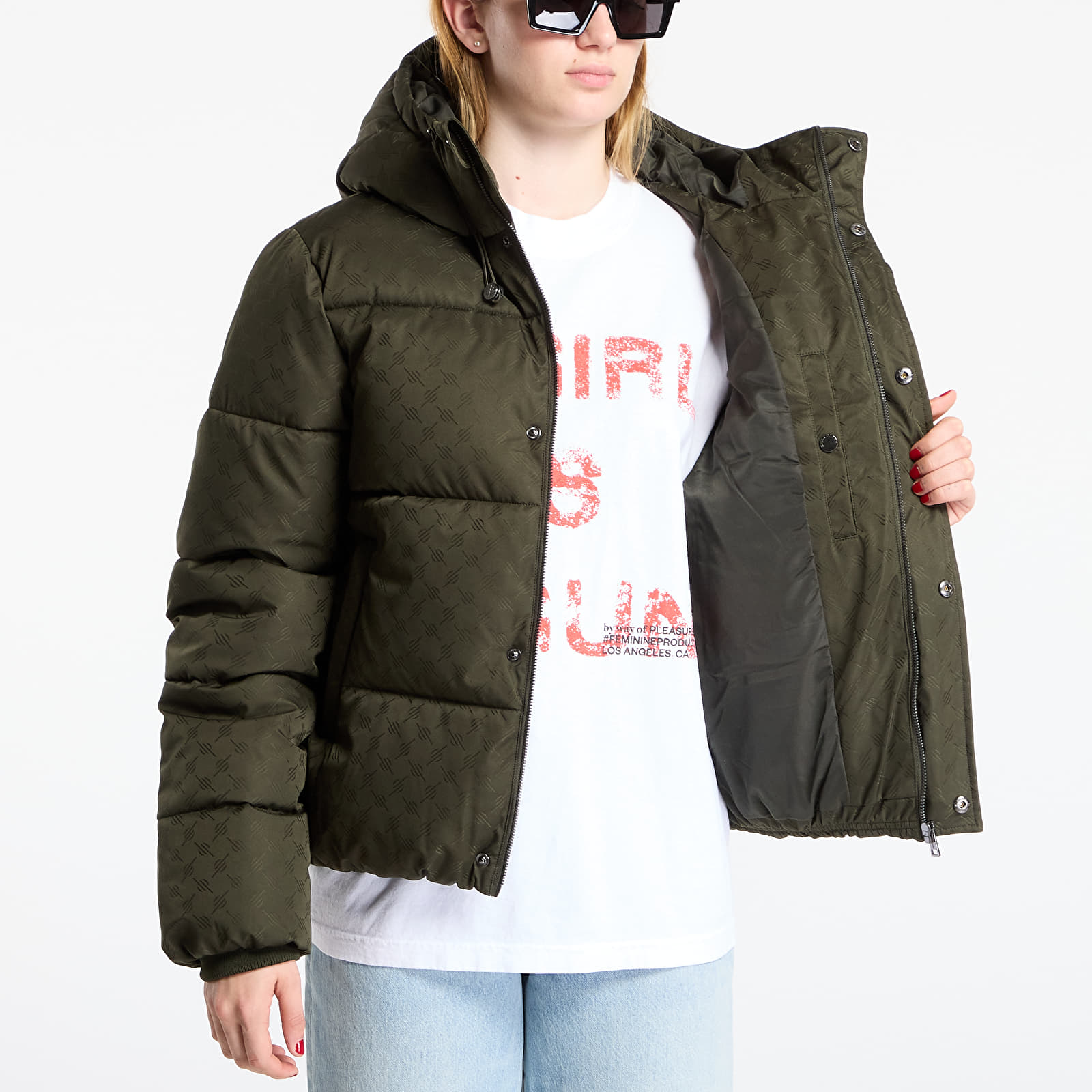 Herrenjacken Daily Paper Monogram Puffer Jacket UNISEX Rosin Green