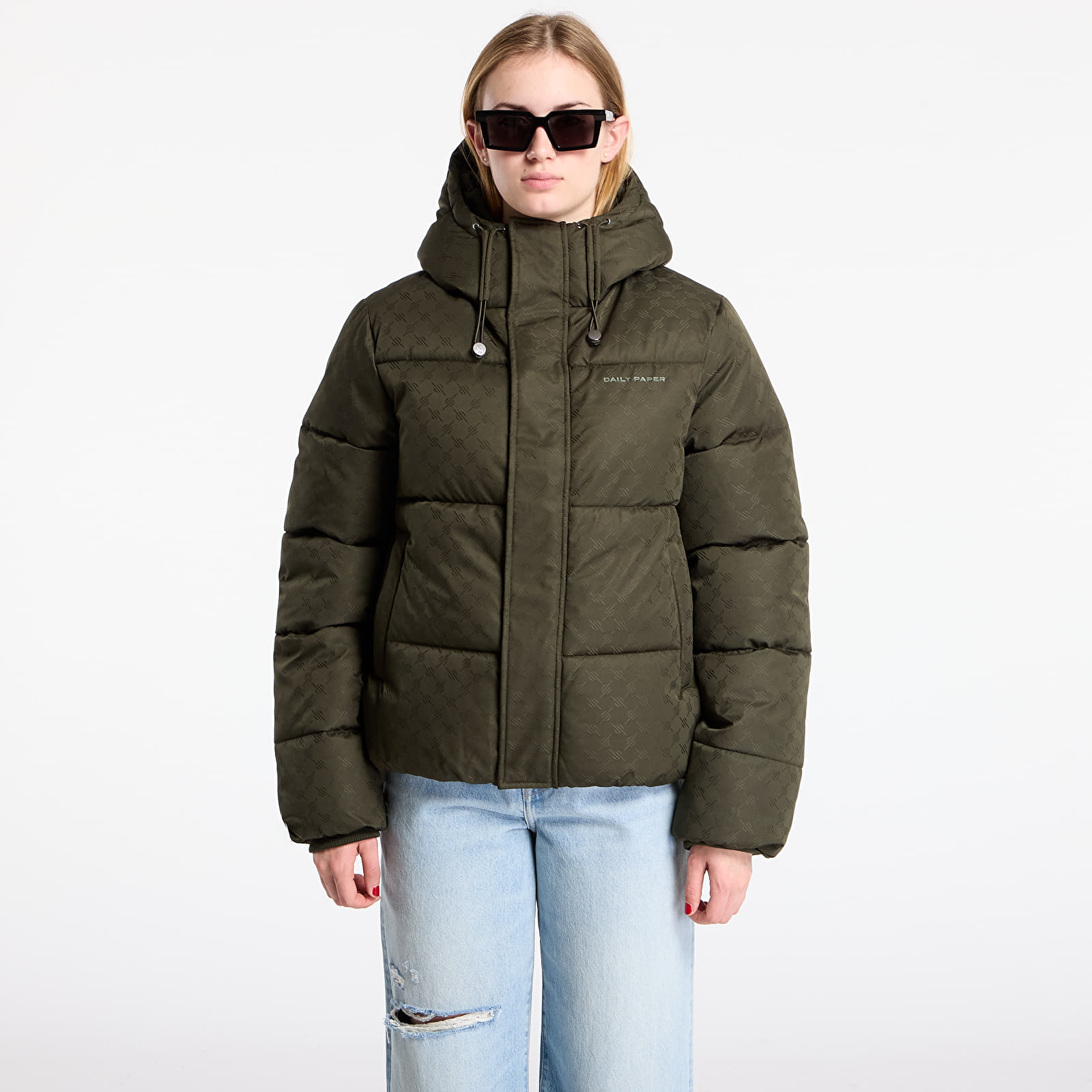 Herrenjacken Daily Paper Monogram Puffer Jacket UNISEX Rosin Green