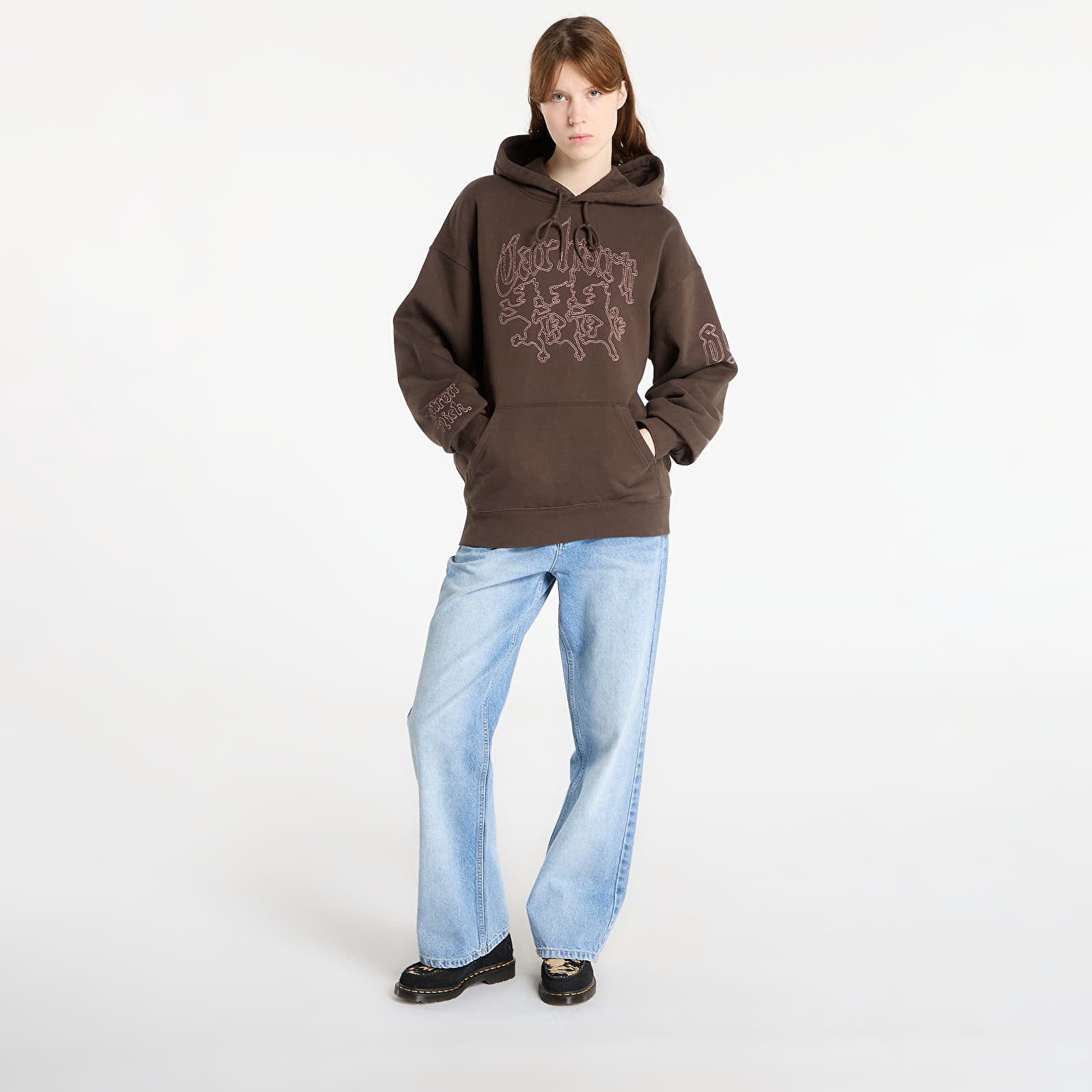 Herren-Sweatshirts Carhartt WIP Hooded Hackwork Sweat Vitola/ Glassy Pink