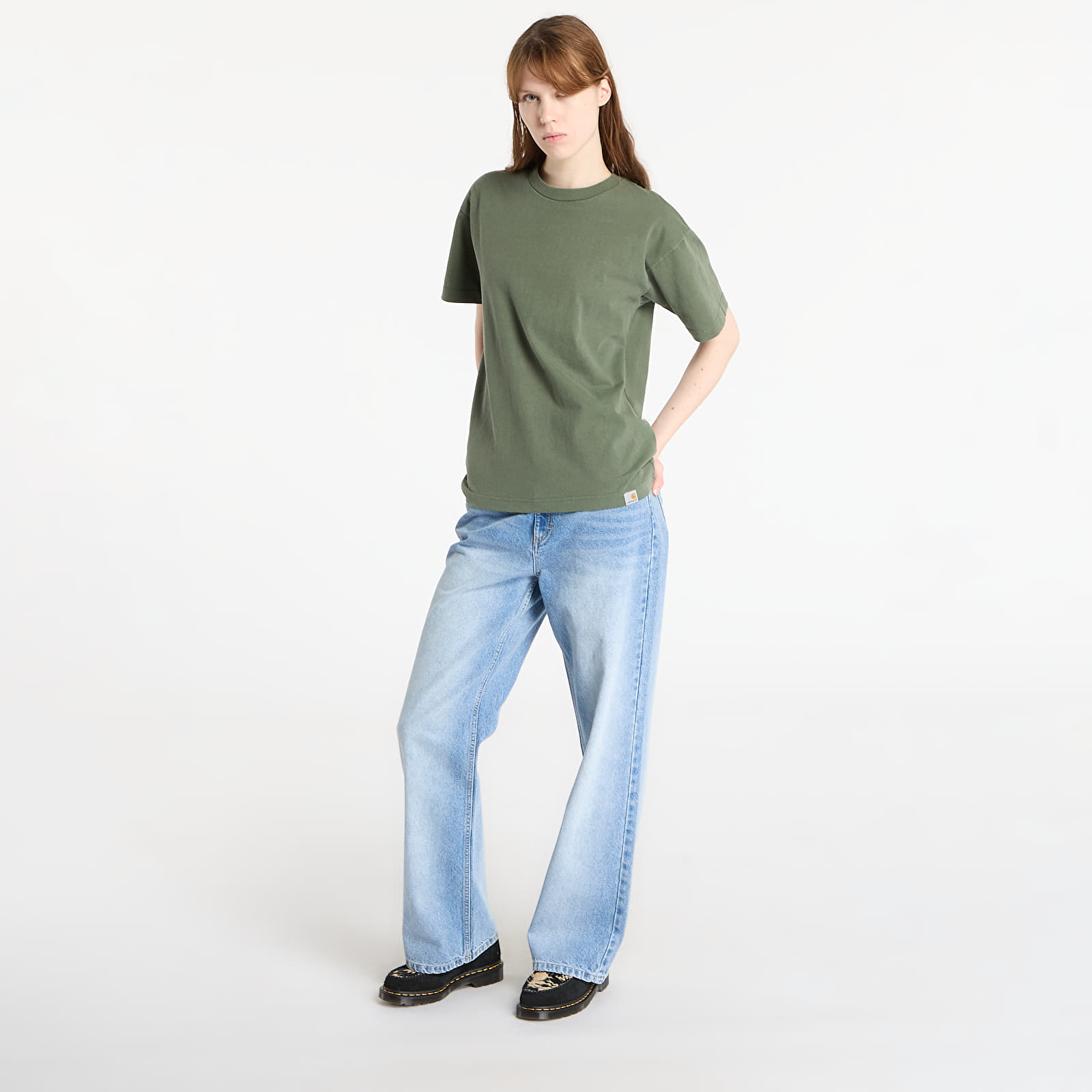 Pánske tričká Carhartt WIP S/S RGGD T-Shirt UNISEX Opuntia Garment Dyed